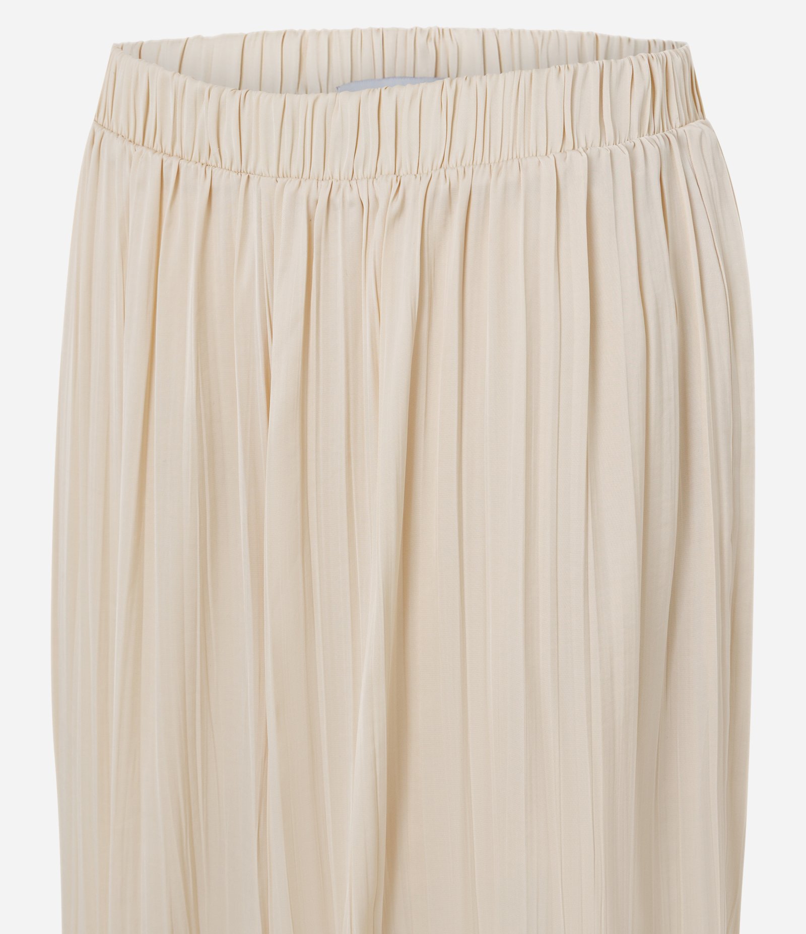 Calça Pantalona Acetinada com Textura e Modelagem Ampla Bege 2