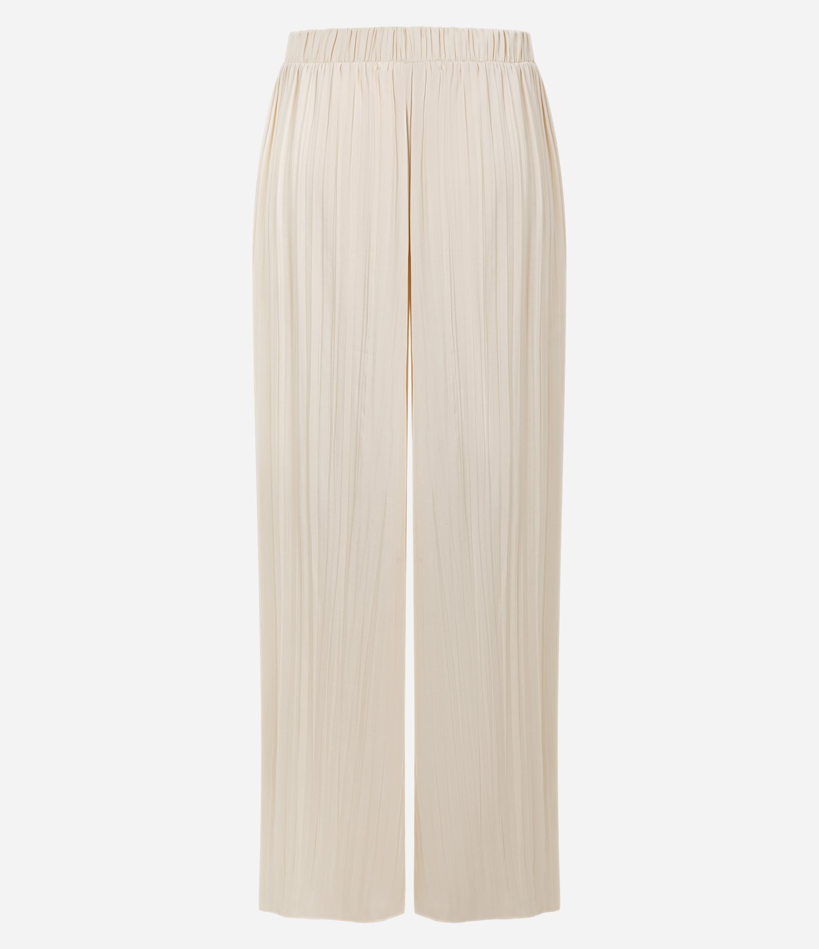 Calça Pantalona Acetinada com Textura e Modelagem Ampla Bege 3