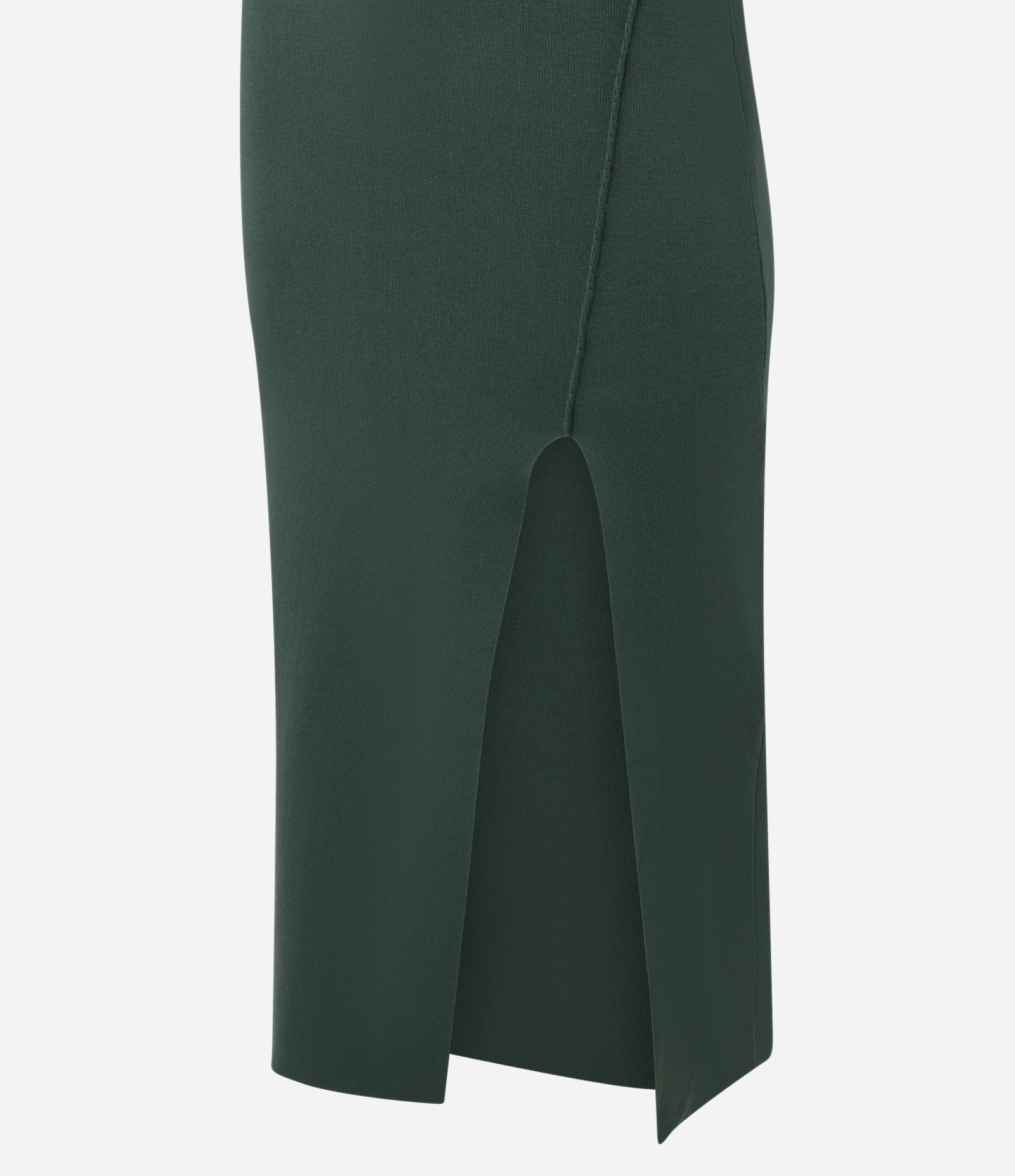 Vestido Midi em Tricô com Gola Alta e Fenda Verde 7