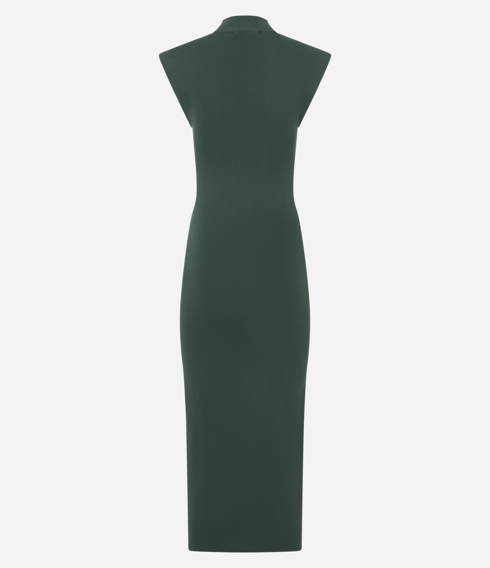 Vestido Midi em Tricô com Gola Alta e Fenda Verde 8