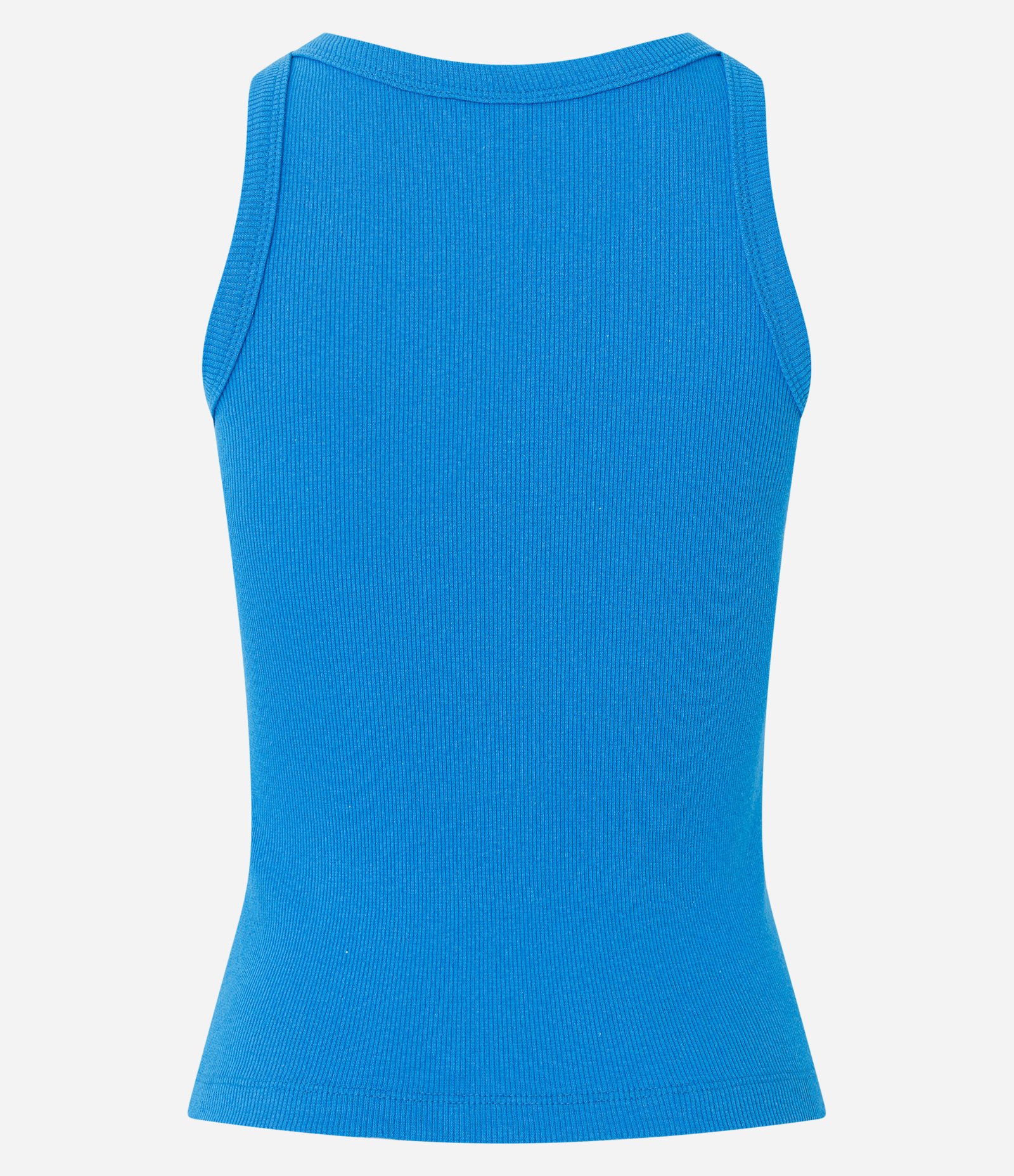 Blusa Regata Canelada em Ribana de Algodão Azul 4
