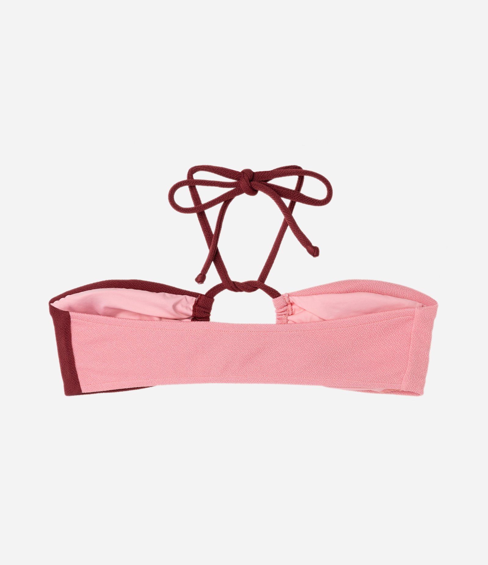 Biquíni Top Bandeau em Crepe com Estampa Color Block Rosa/Vermelho 6