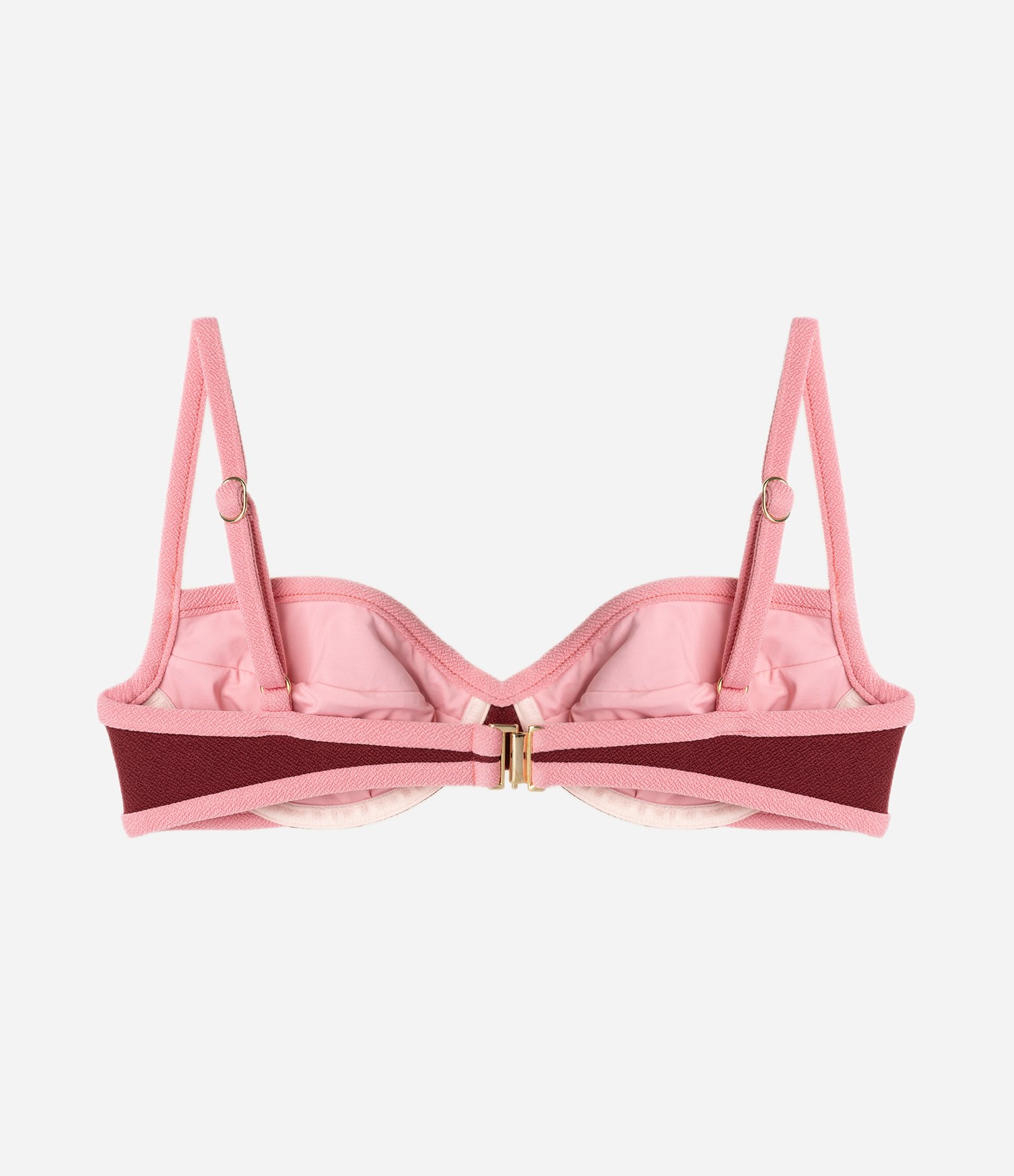 Biquíni Top Meia Taça em Crepe com Viés Contrastante Vermelho/Rosa 2