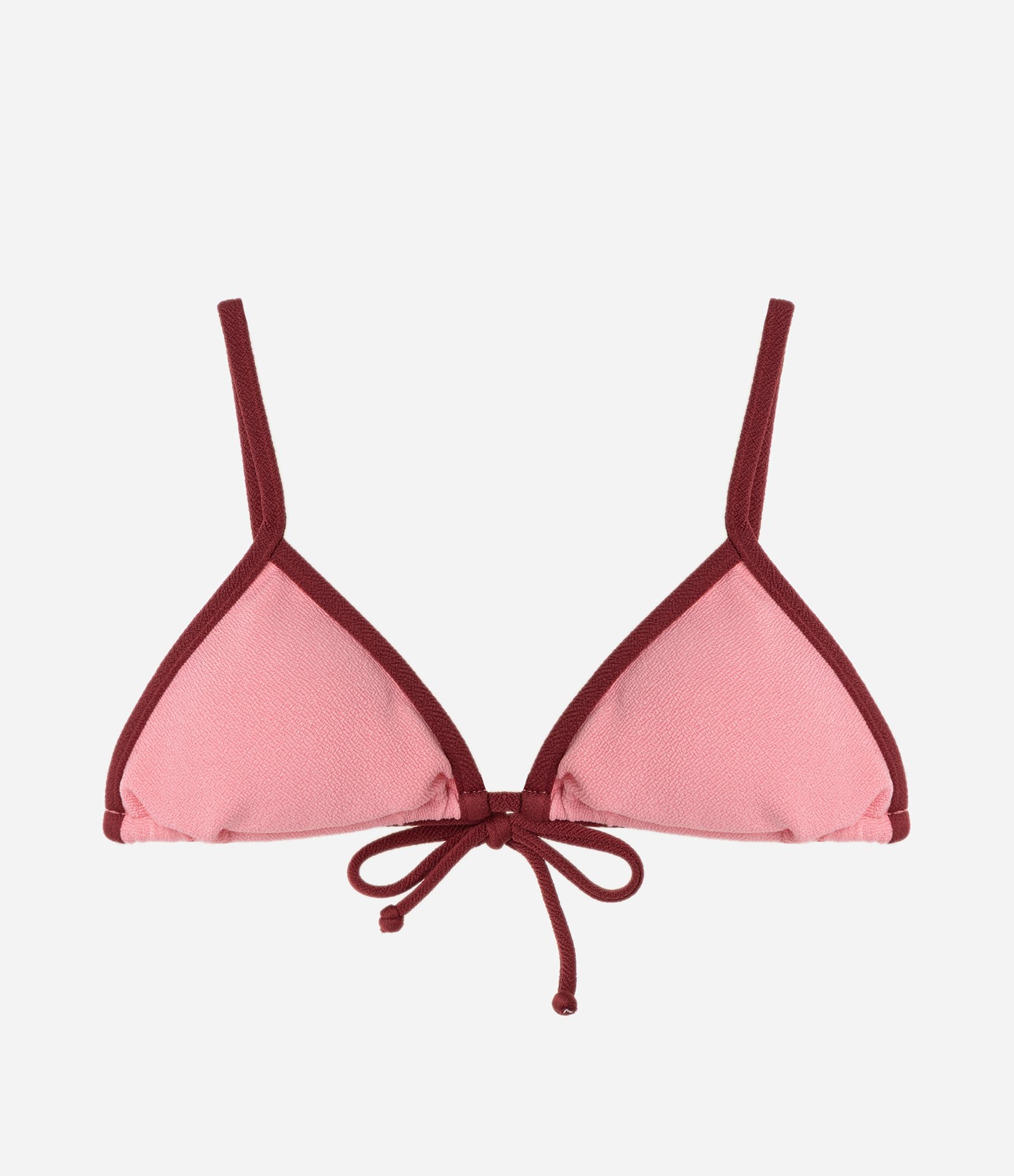 Biquíni Top Cortininha em Crepe com Viés Contrastante Rosa/Vermelho 5