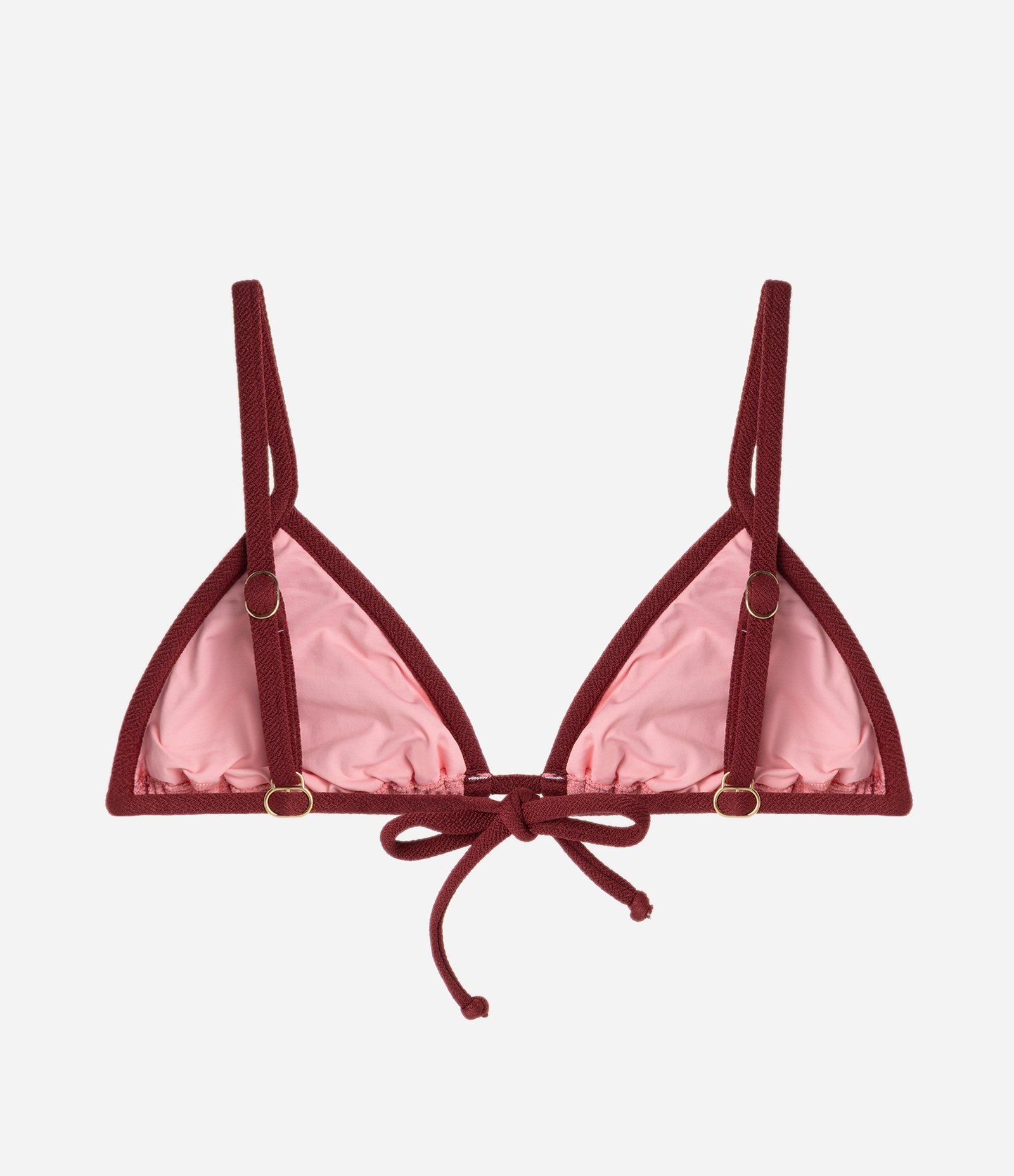 Biquíni Top Cortininha em Crepe com Viés Contrastante Rosa/Vermelho 6