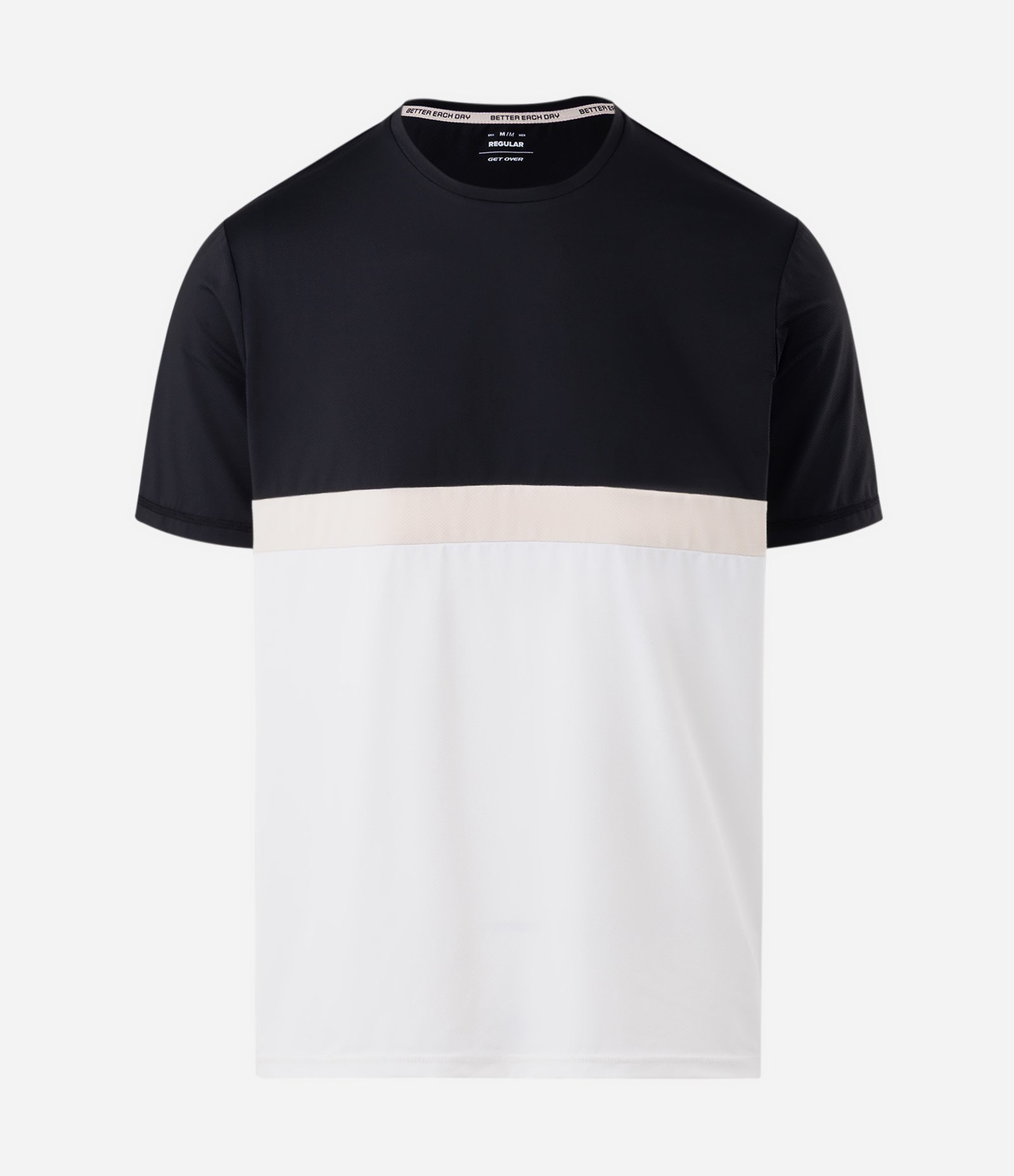 Camiseta Dry Esportiva com Cores Blocadas Preto 5