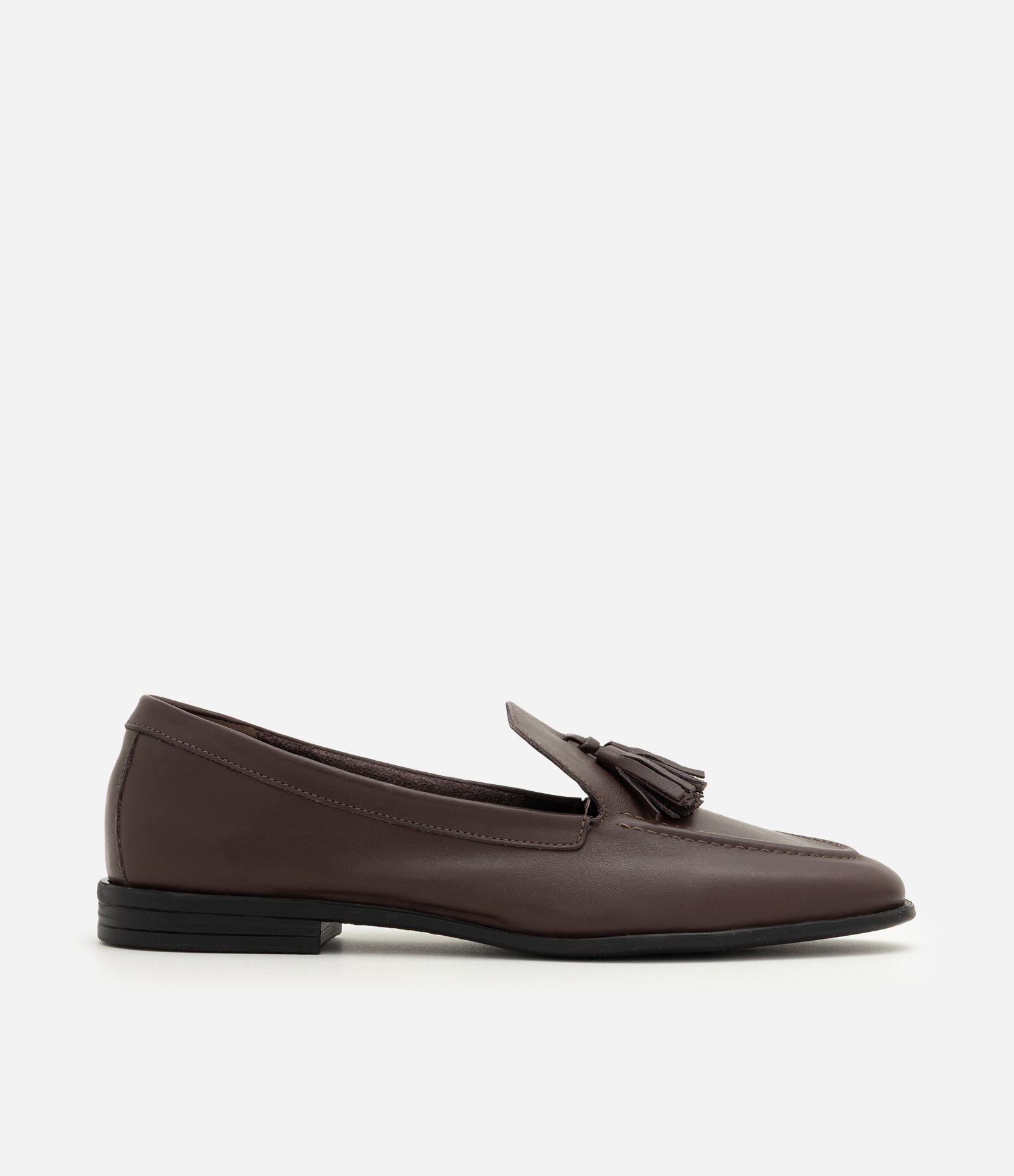 Mocassim em Couro com Detalhe de Franjas Marrom 1