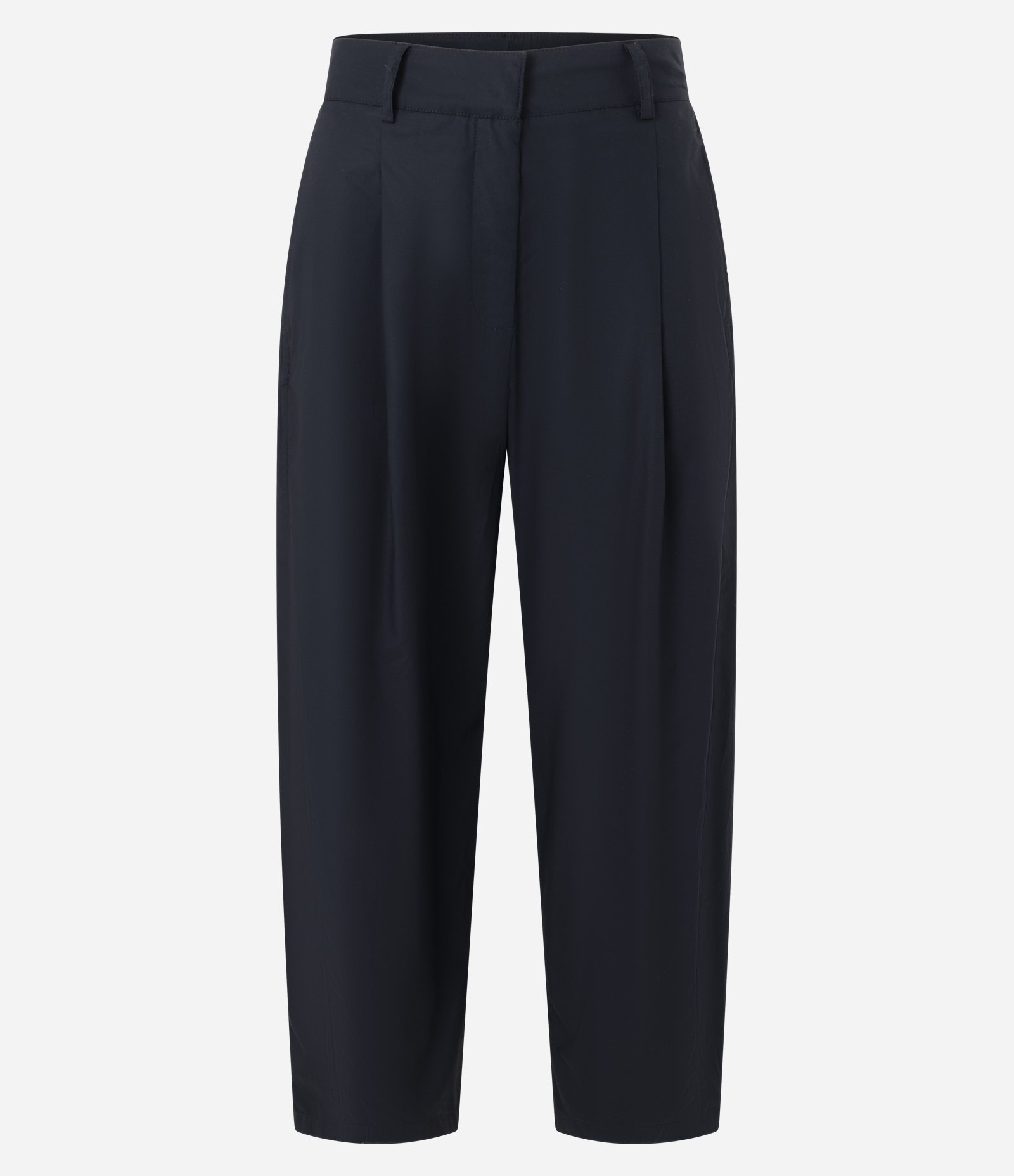 Calça Reta em Tricoline com Pregas Frontais Azul 5