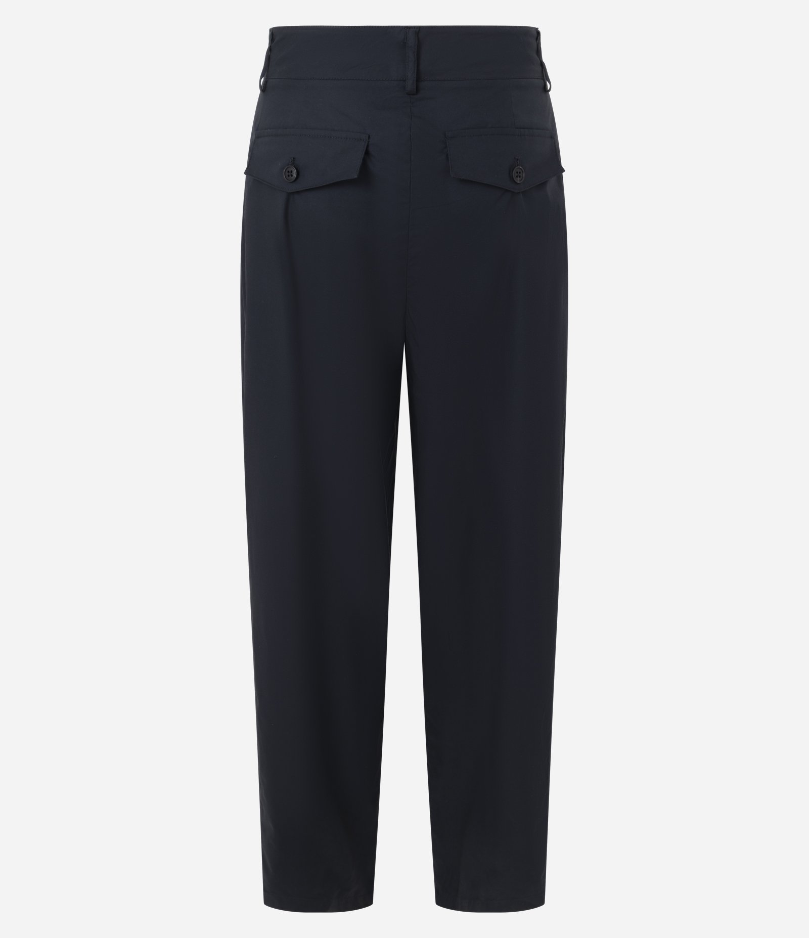 Calça Reta em Tricoline com Pregas Frontais Azul 6