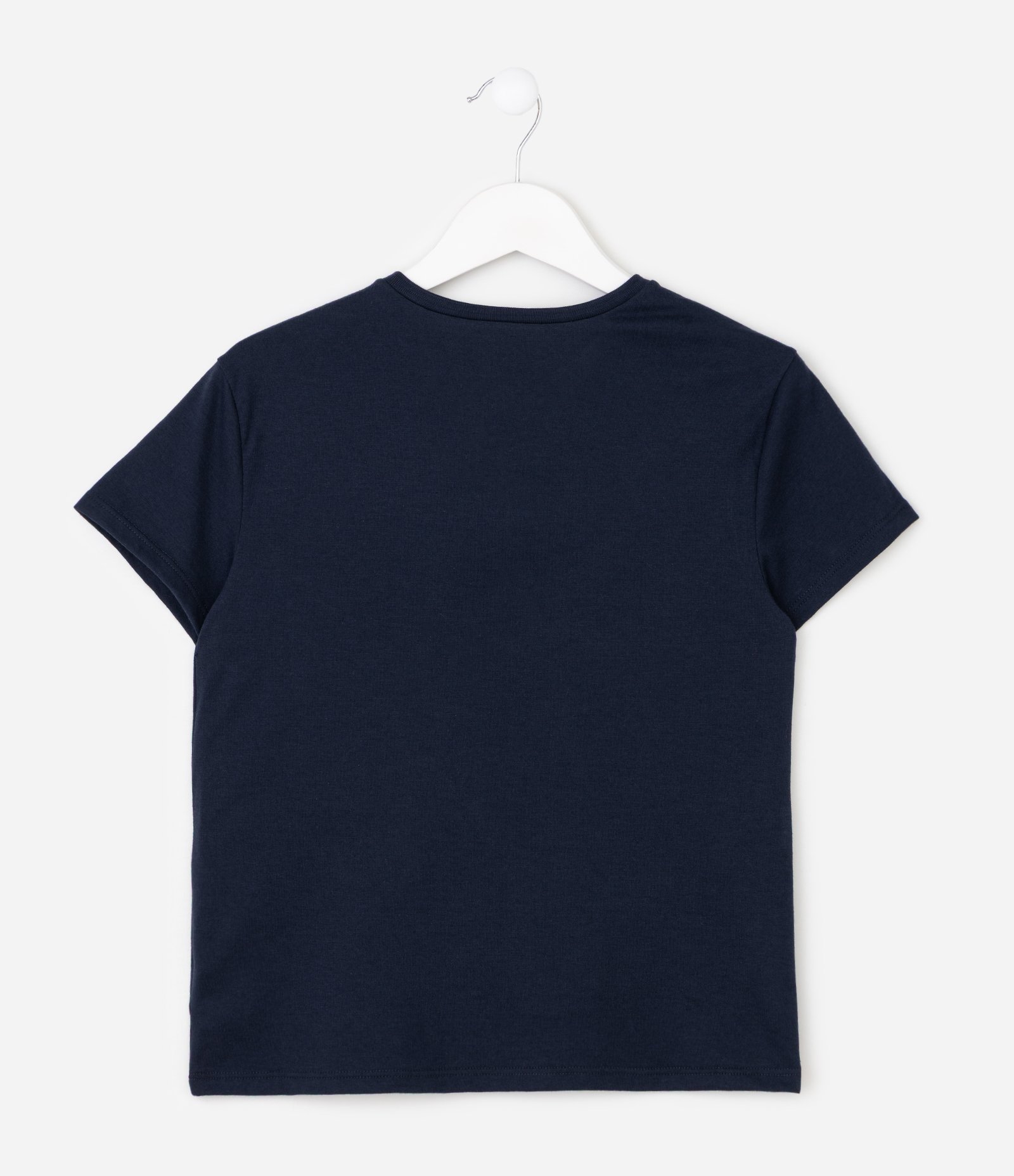 Camiseta Infantil em Algodão Slim com Gola Ribana e Estampa de Laços - Tam 5 a 16 Anos Azul 2
