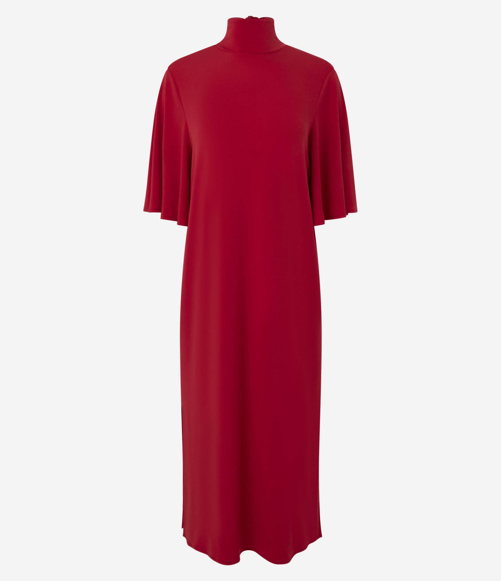 Vestido Reto com Manga Morcego e Amarração no Decote Vermelho 4