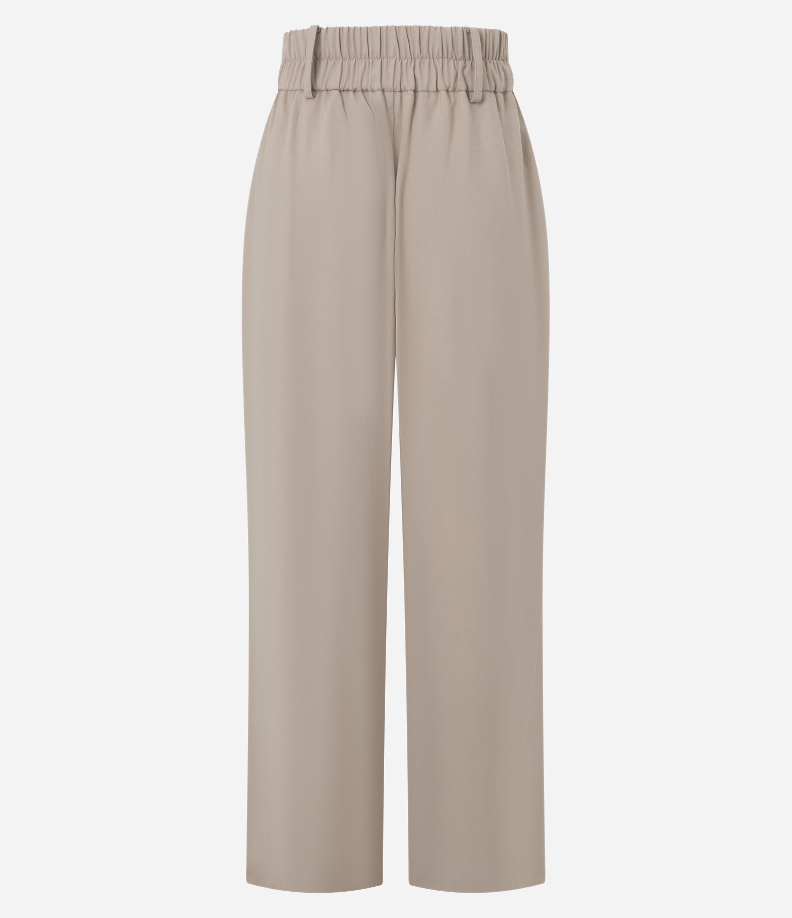 Calça Wide Leg em Viscose com Cós Alto e Botões Frontais Bege 2