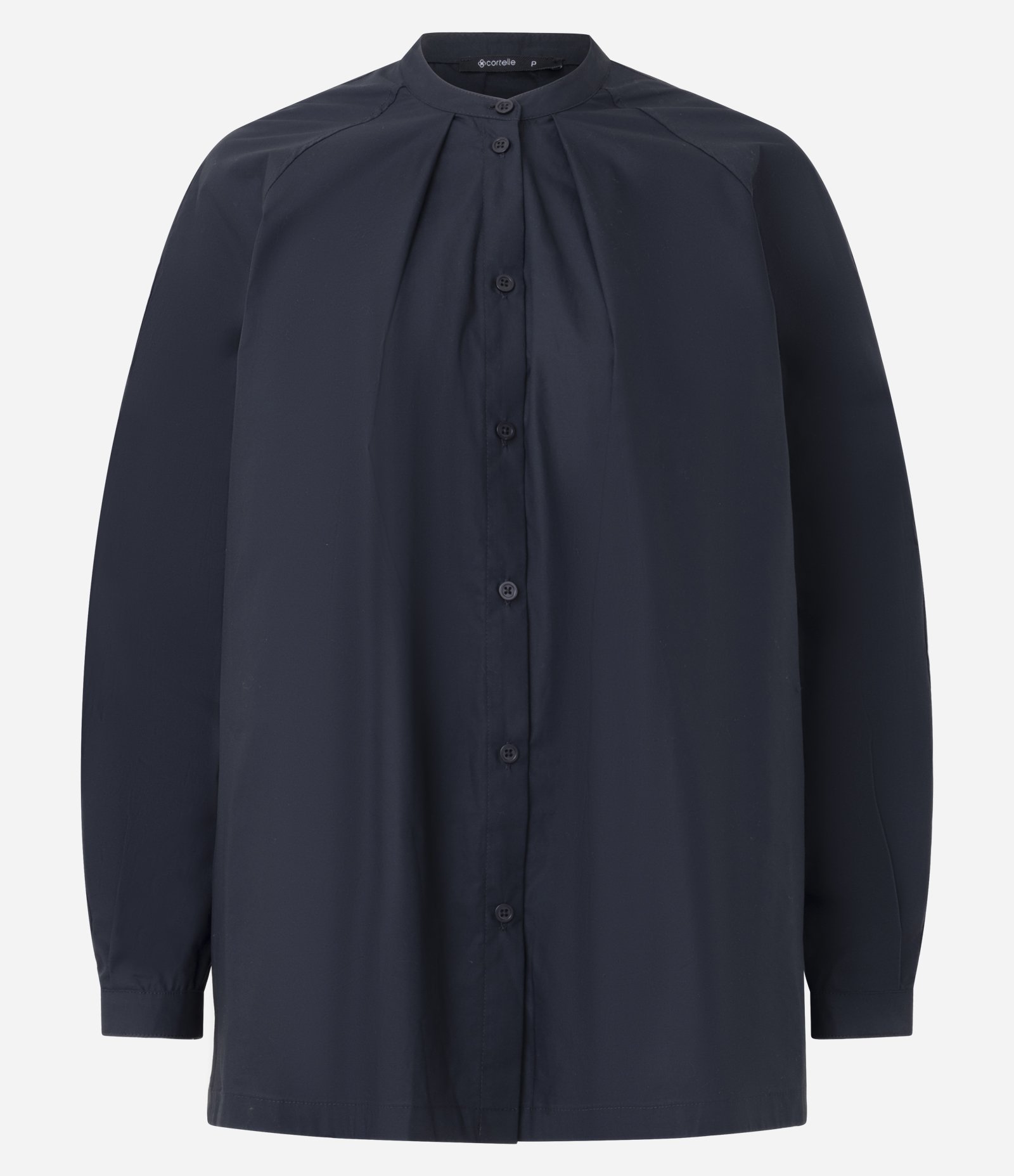 Camisa Oversized em Tricoline com Gola Padre Azul 5