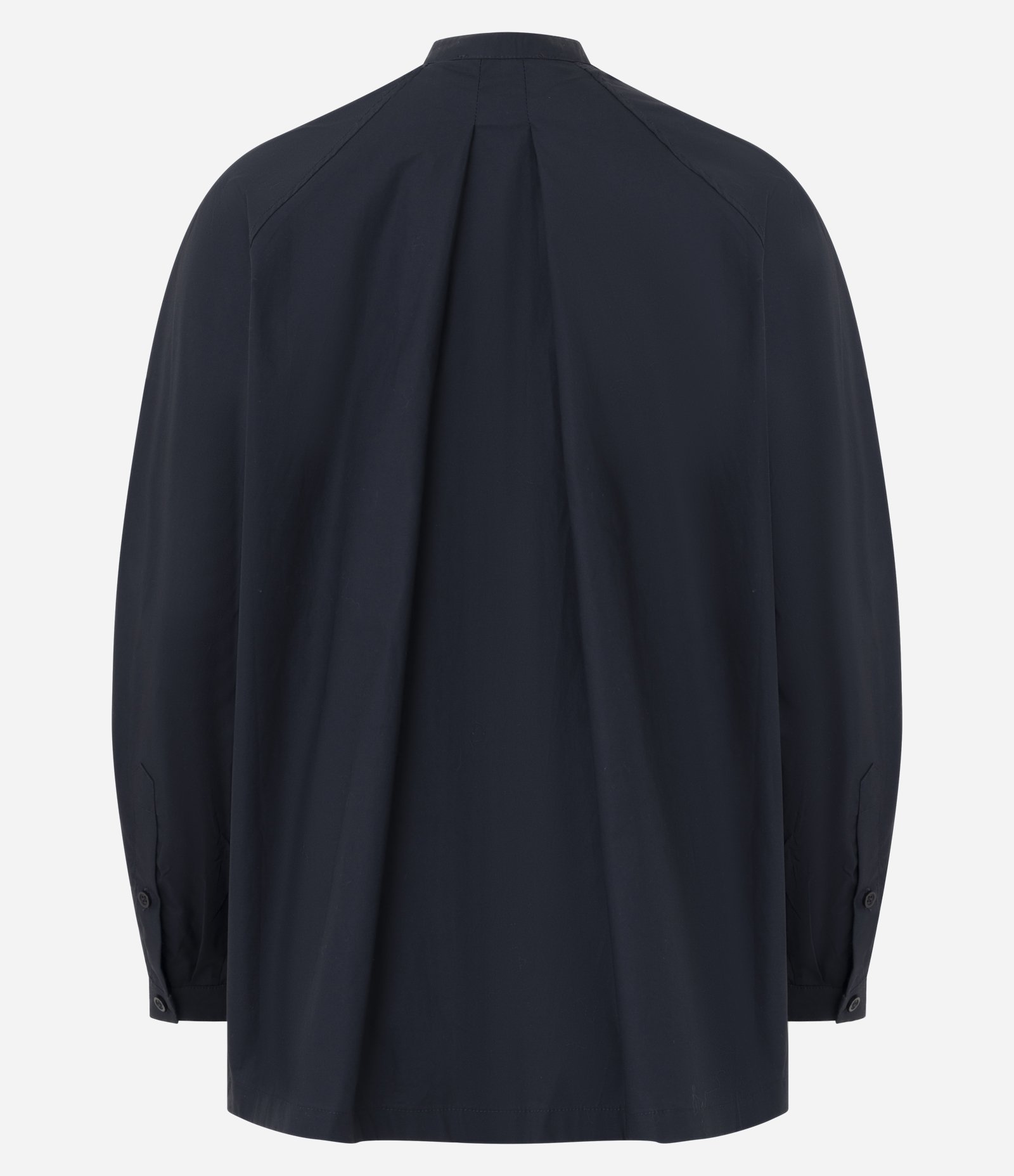 Camisa Oversized em Tricoline com Gola Padre Azul 6