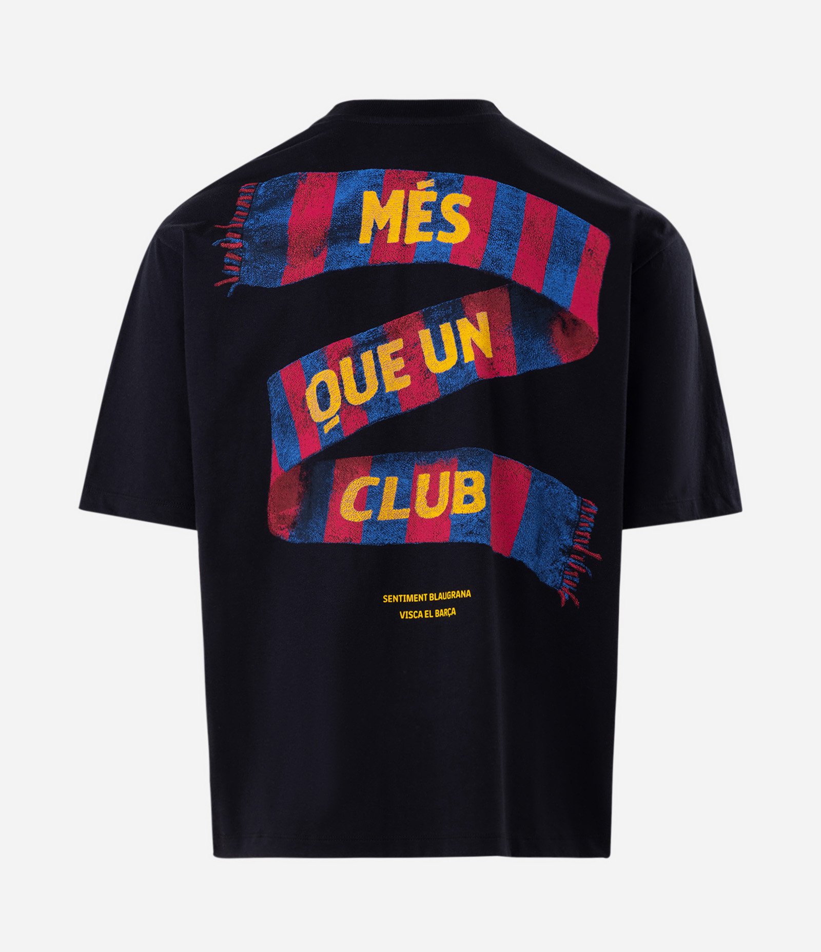 Camiseta Boxy em Algodão FC Barcelona Lettering Preto 6