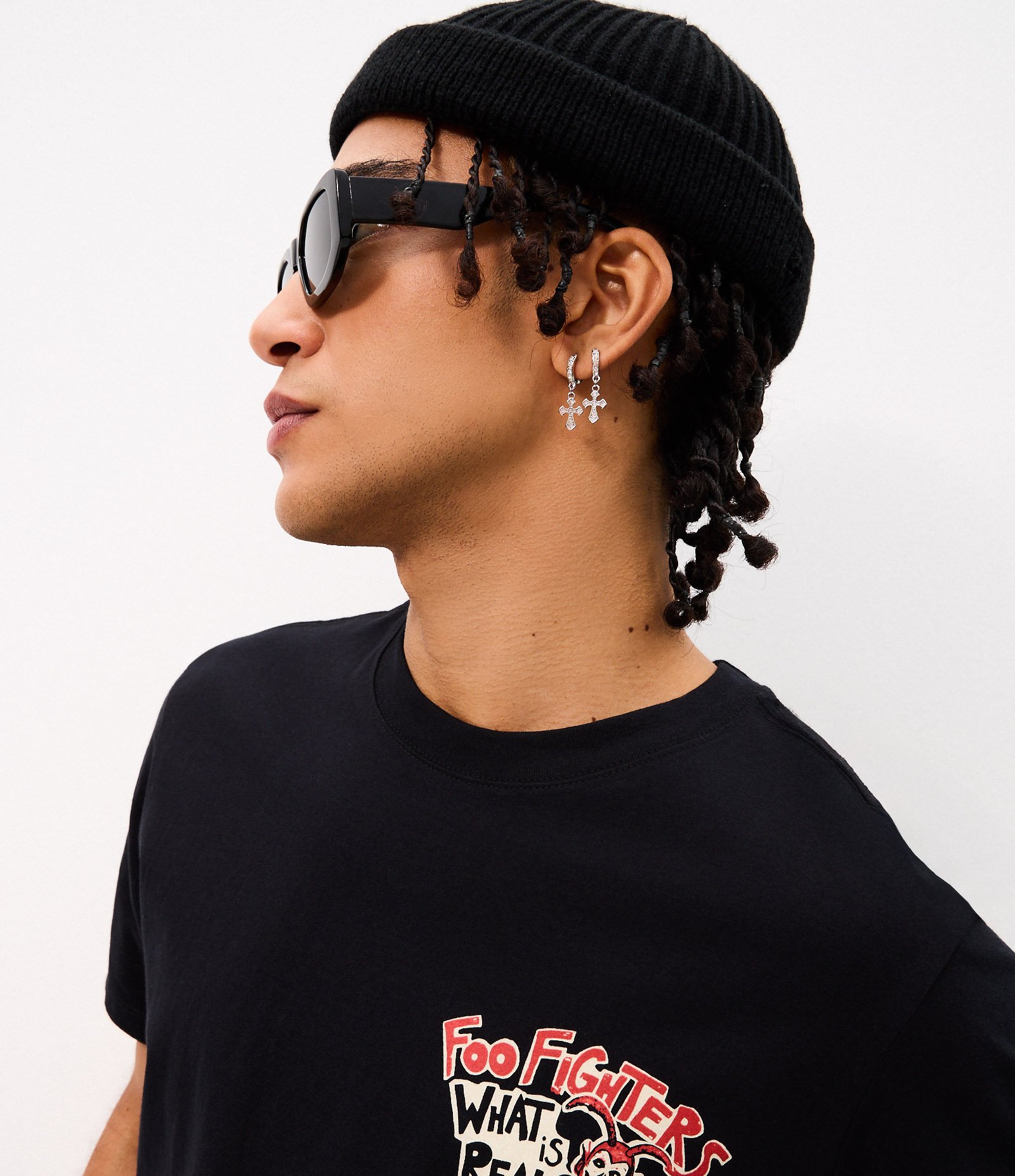 Camiseta Comfort em Algodão com Estampa Foo Fighters Preto 3