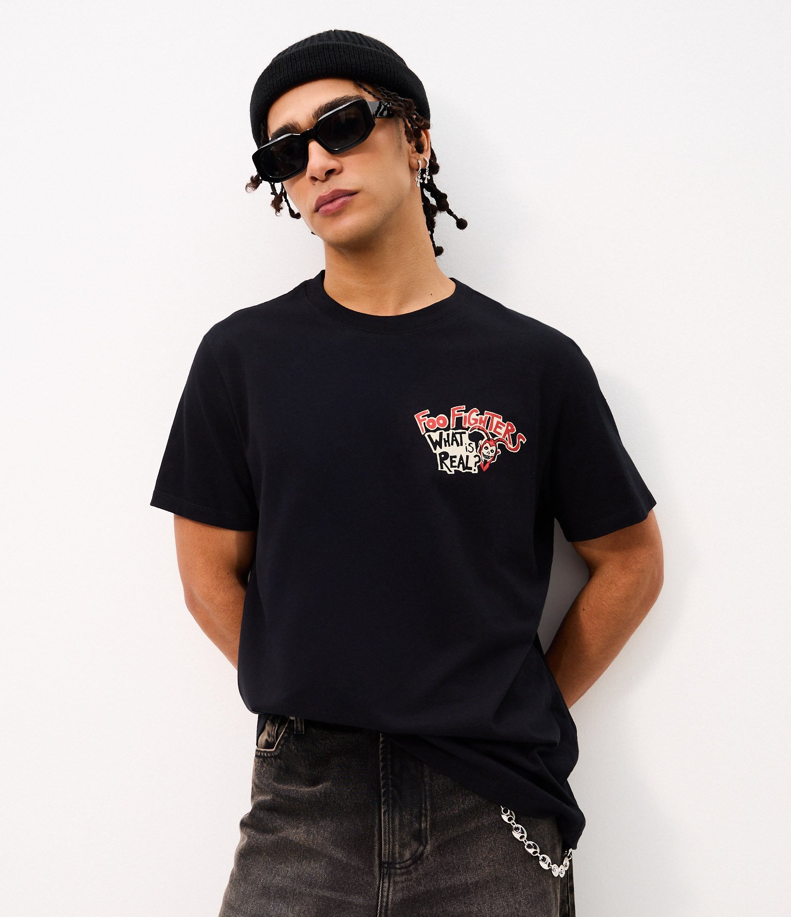 Camiseta Comfort em Algodão com Estampa Foo Fighters Preto 4