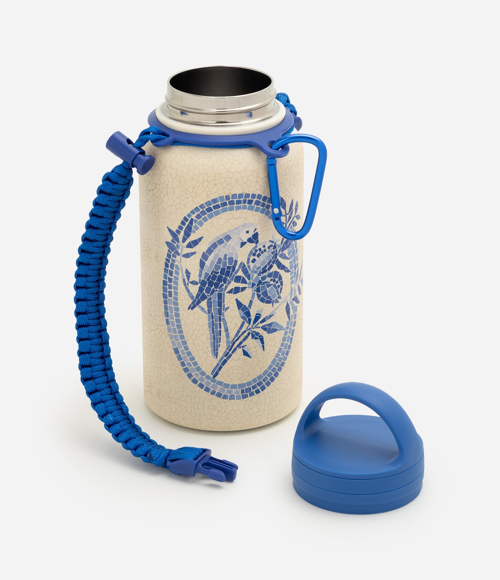 Garrafa Térmica em Metal com Alça de Corda 750ml Off White 4