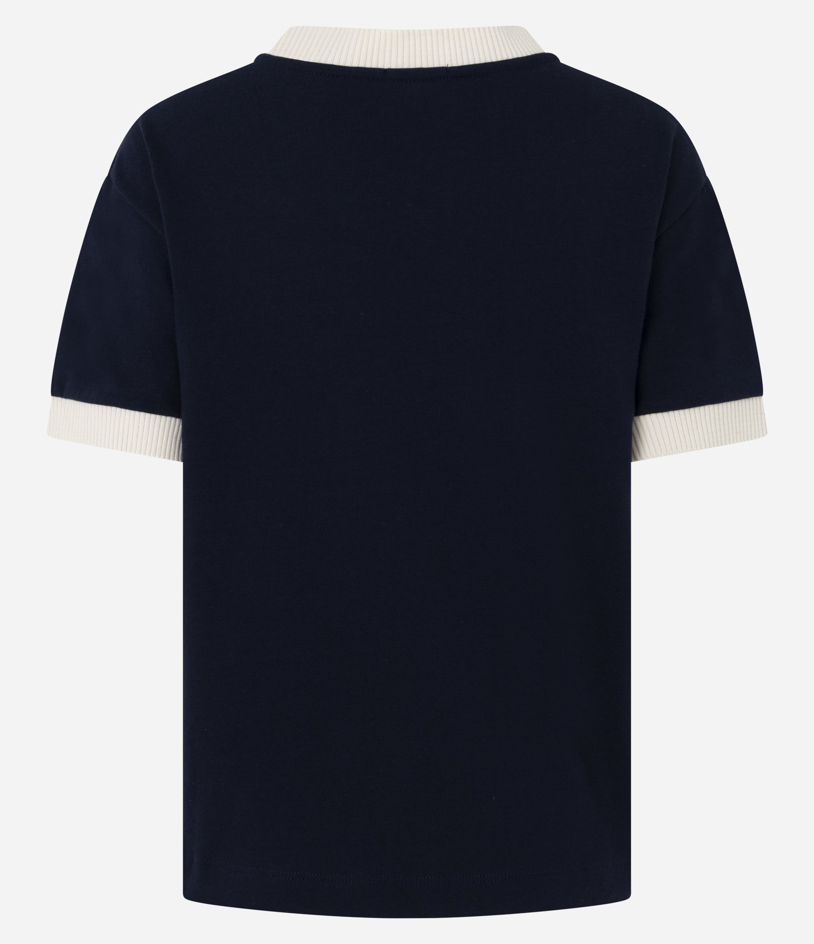 Blusa em Algodão com Gola e Barra das Mangas Contrastante Azul 3