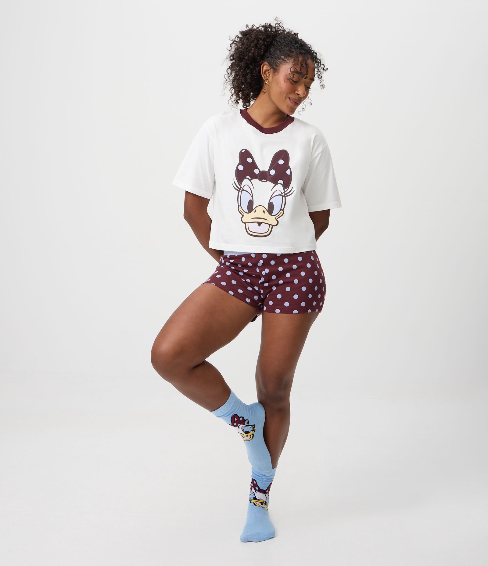 Pijama Curto em Algodão com Estampa Temática Margarida Multicores 2