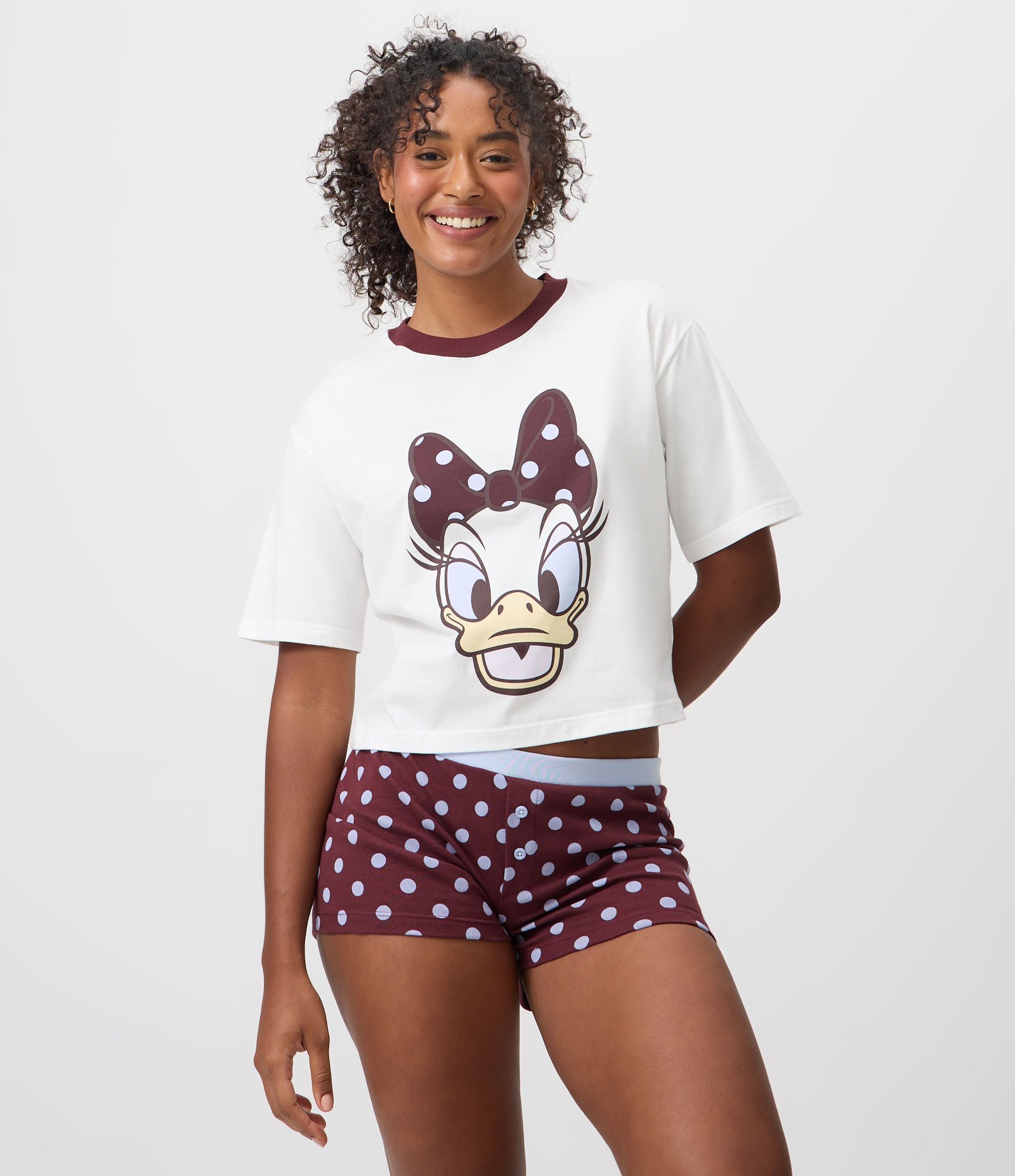 Pijama Curto em Algodão com Estampa Temática Margarida Multicores 3