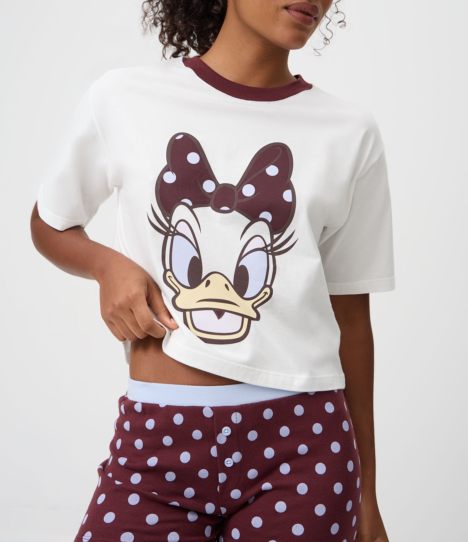 Pijama Curto em Algodão com Estampa Temática Margarida Multicores 4