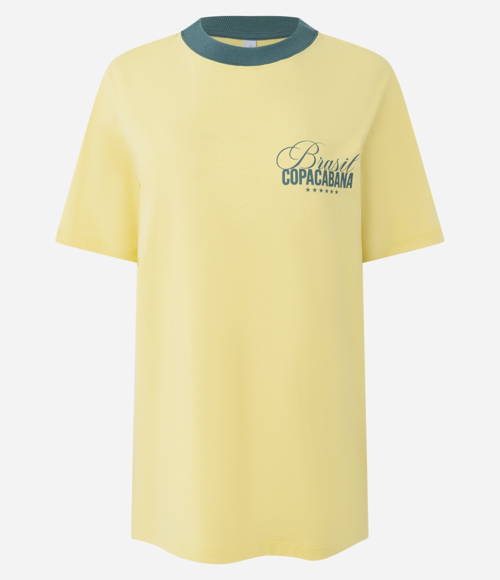 Camiseta Estampa Brasil Copacabana Frente e Costas Amarelo 5