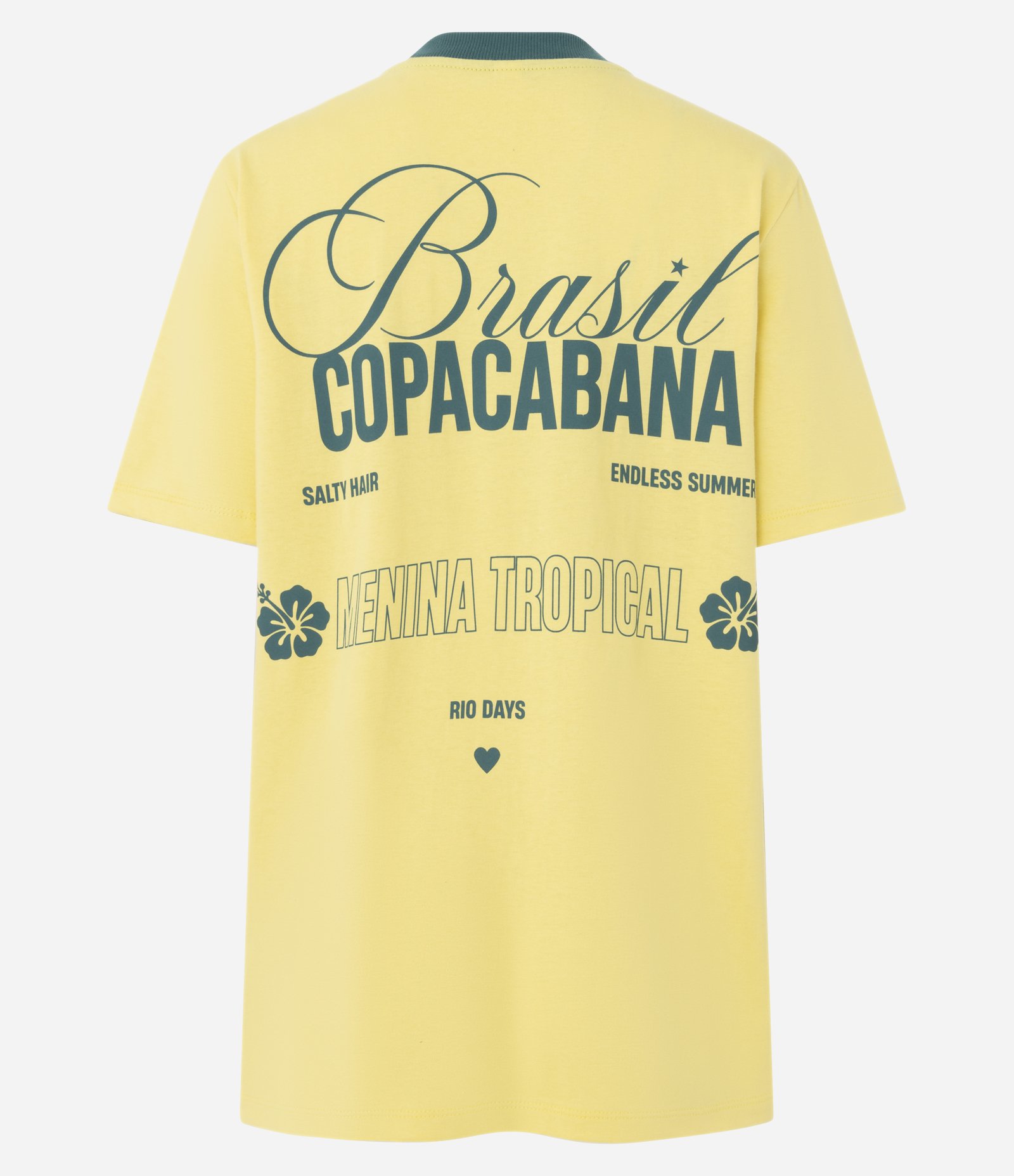 Camiseta Estampa Brasil Copacabana Frente e Costas Amarelo 6