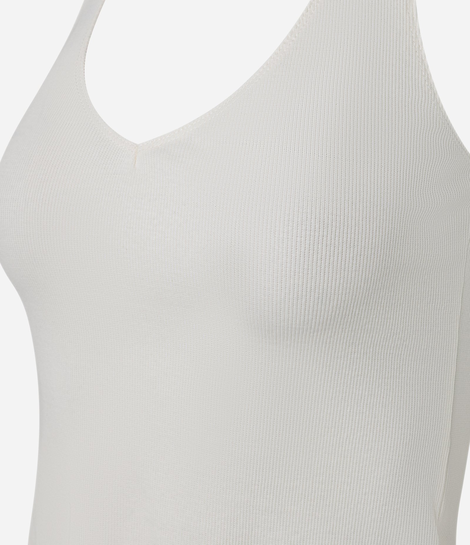 Blusa Frente Única Cropped em Ribana com Barra Rendada Dupla Branco 6