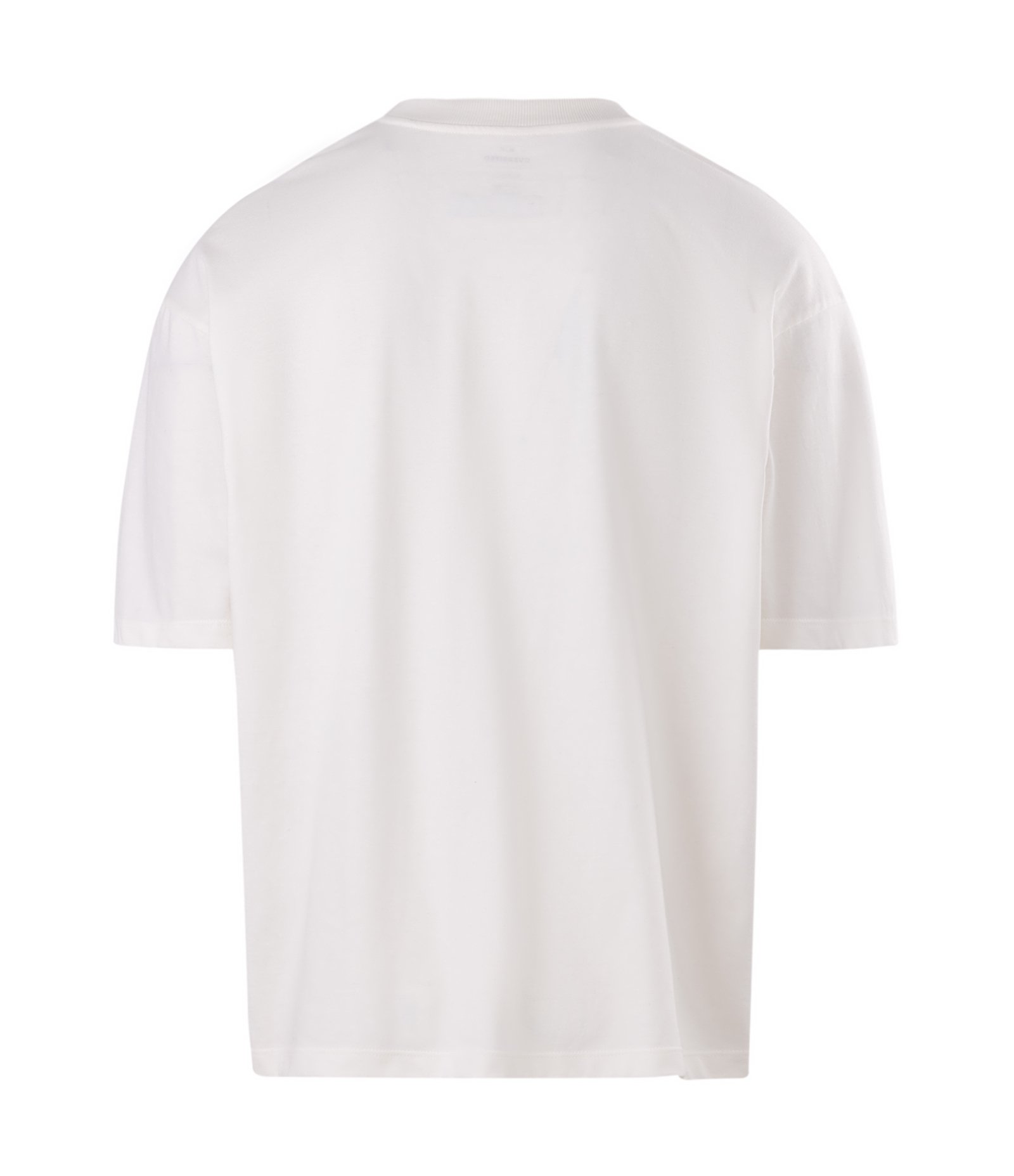 Camiseta Oversized Estampa Elementos Gráficos Branco 5