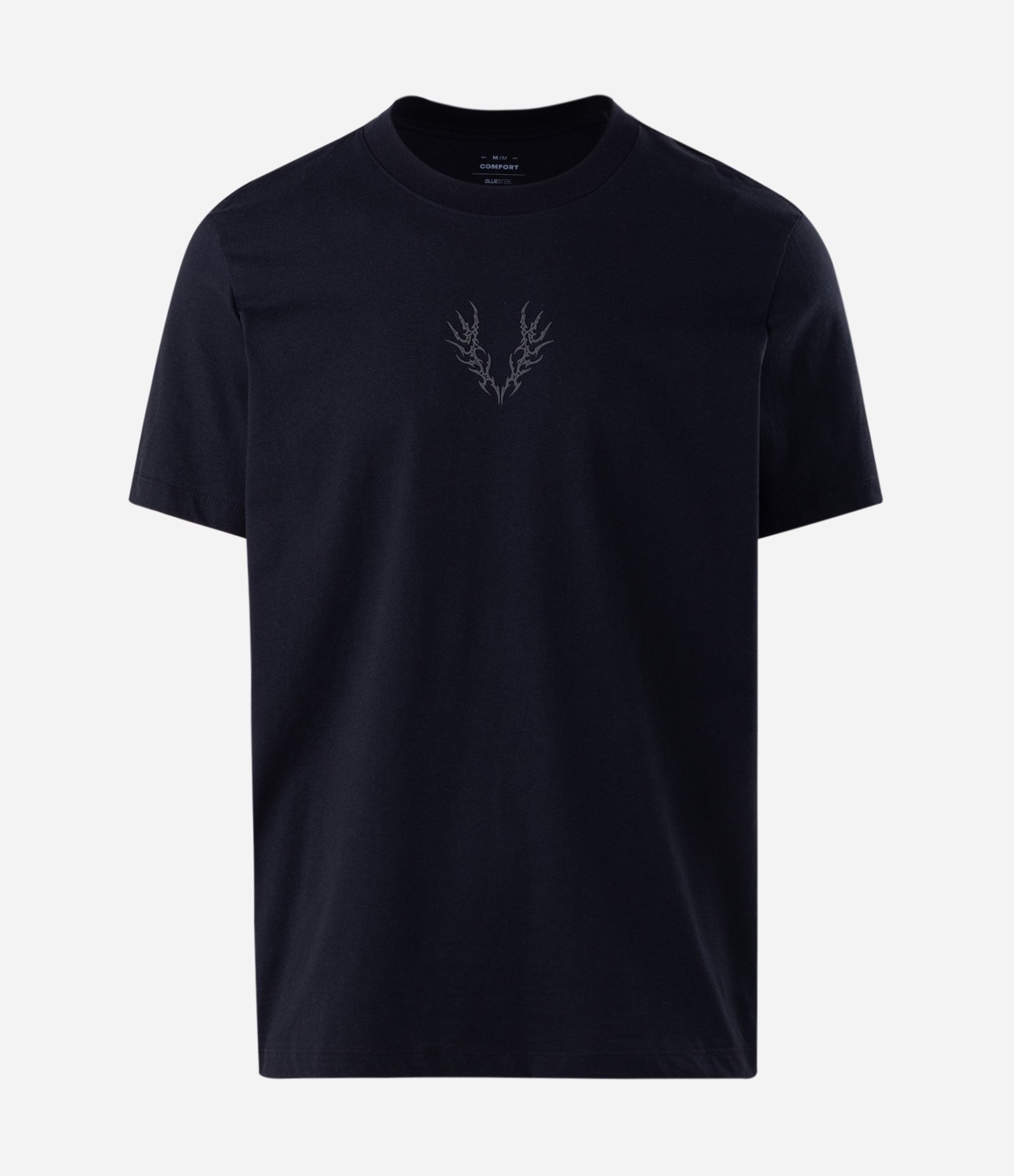 Camiseta Comfort em Algodão com Estampa Tribal Preto 5
