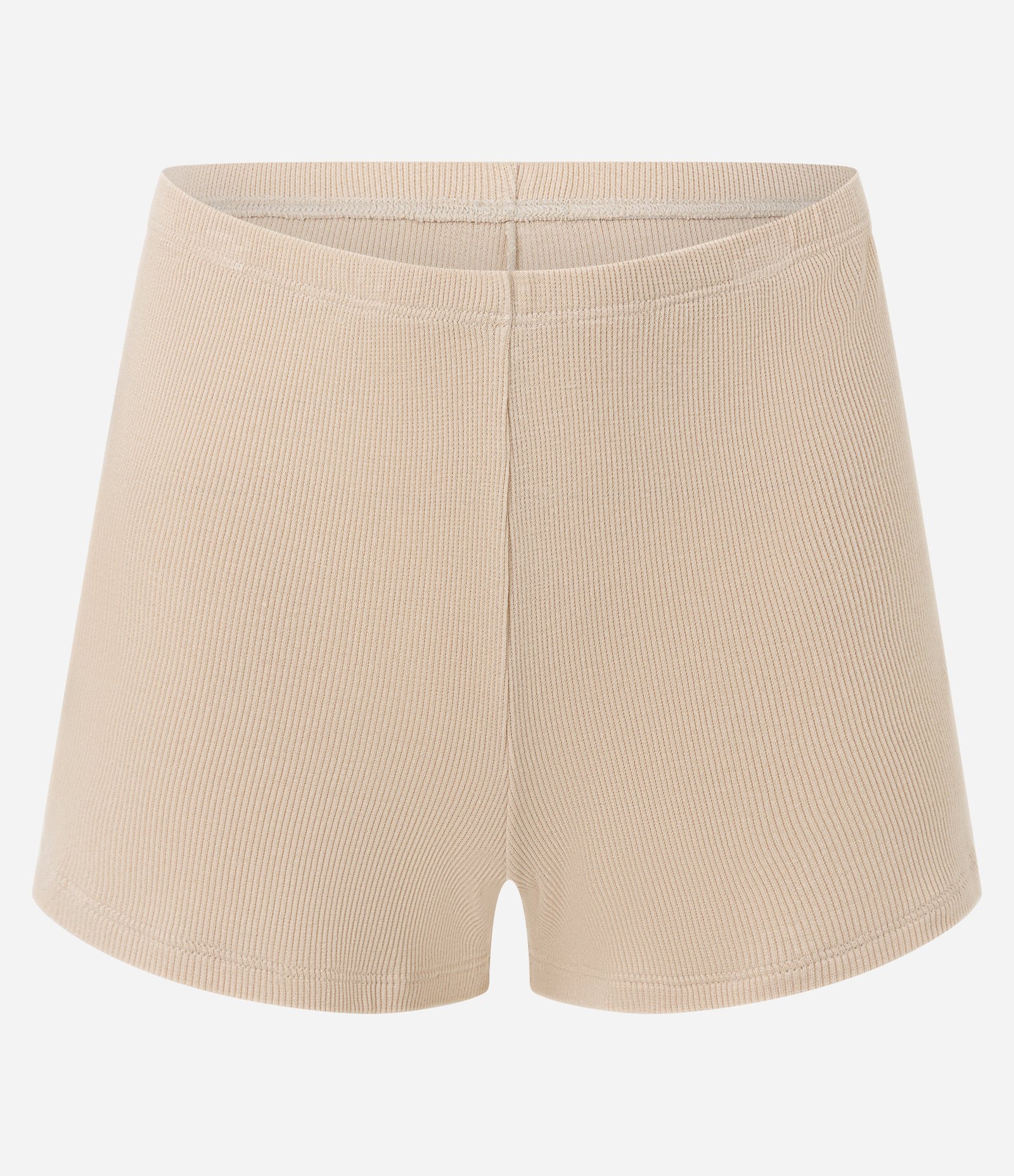 Pijama Short Doll em Ribana com Detalhe Rendado Bege 6