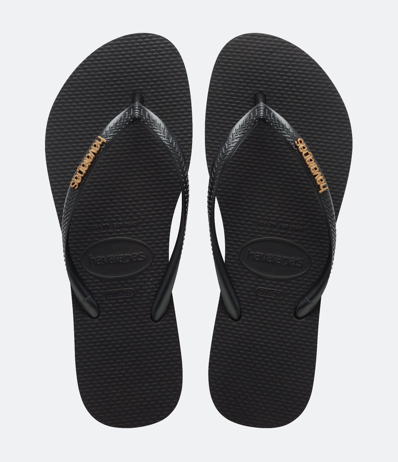 Chinelo Havaianas com Logo Metalizado Preto 1