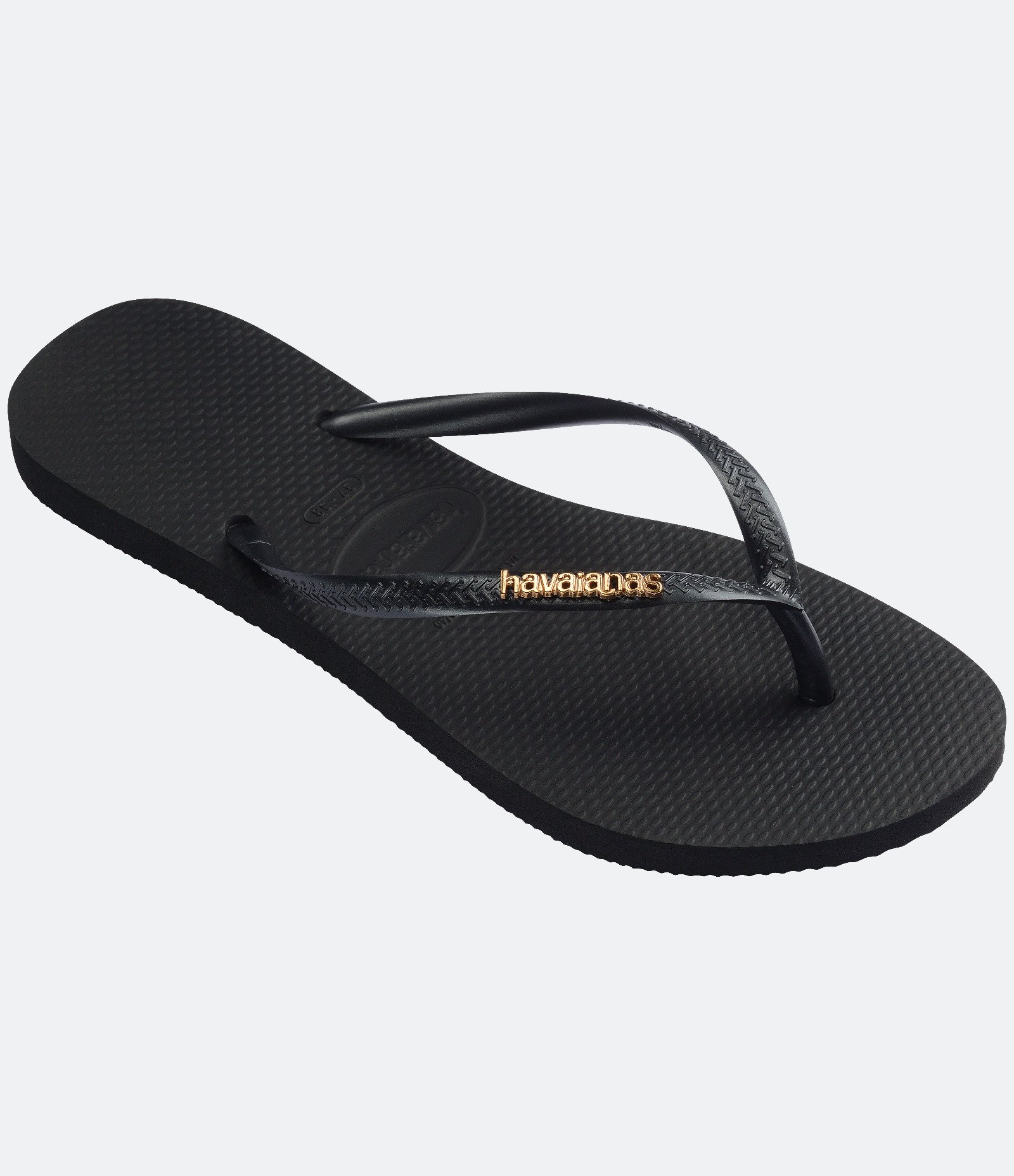 Chinelo Havaianas com Logo Metalizado Preto 2