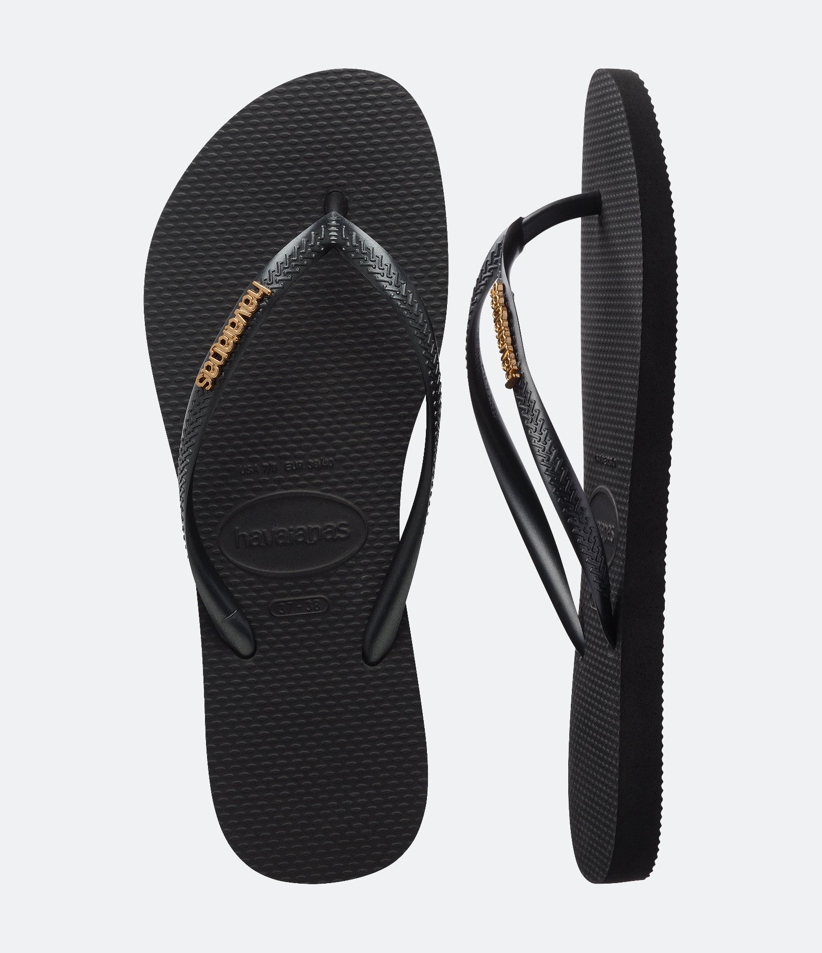 Chinelo Havaianas com Logo Metalizado Preto 5