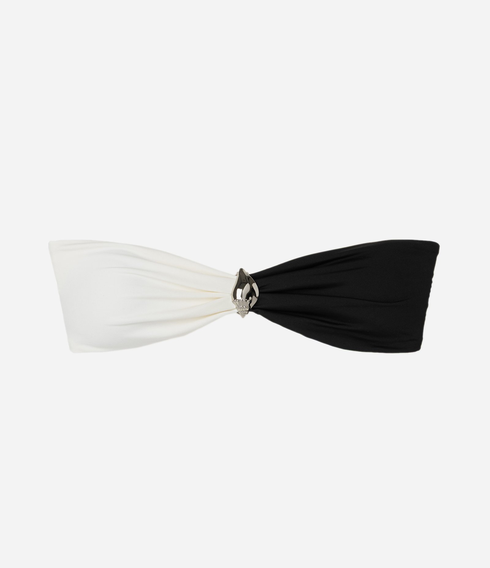 Biquíni Top Bandeau em Microfibra com Estampa Color Block Preto/Branco 1