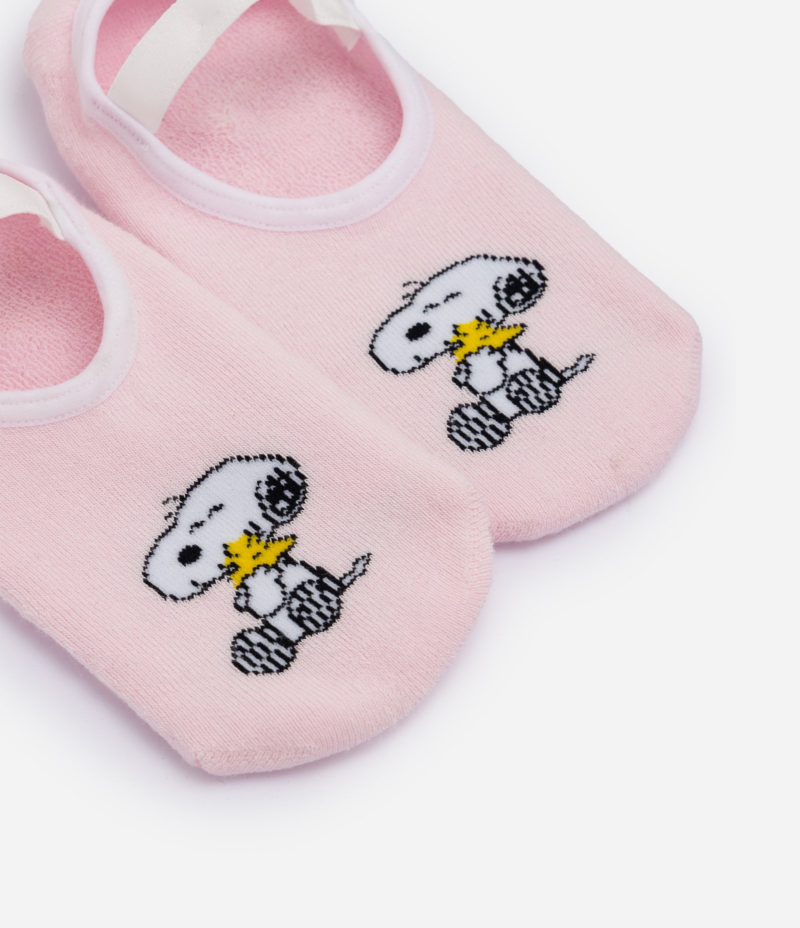 Meia Sapatilha em Algodão com Estampa Snoopy e Antiderrapante Rosa 1