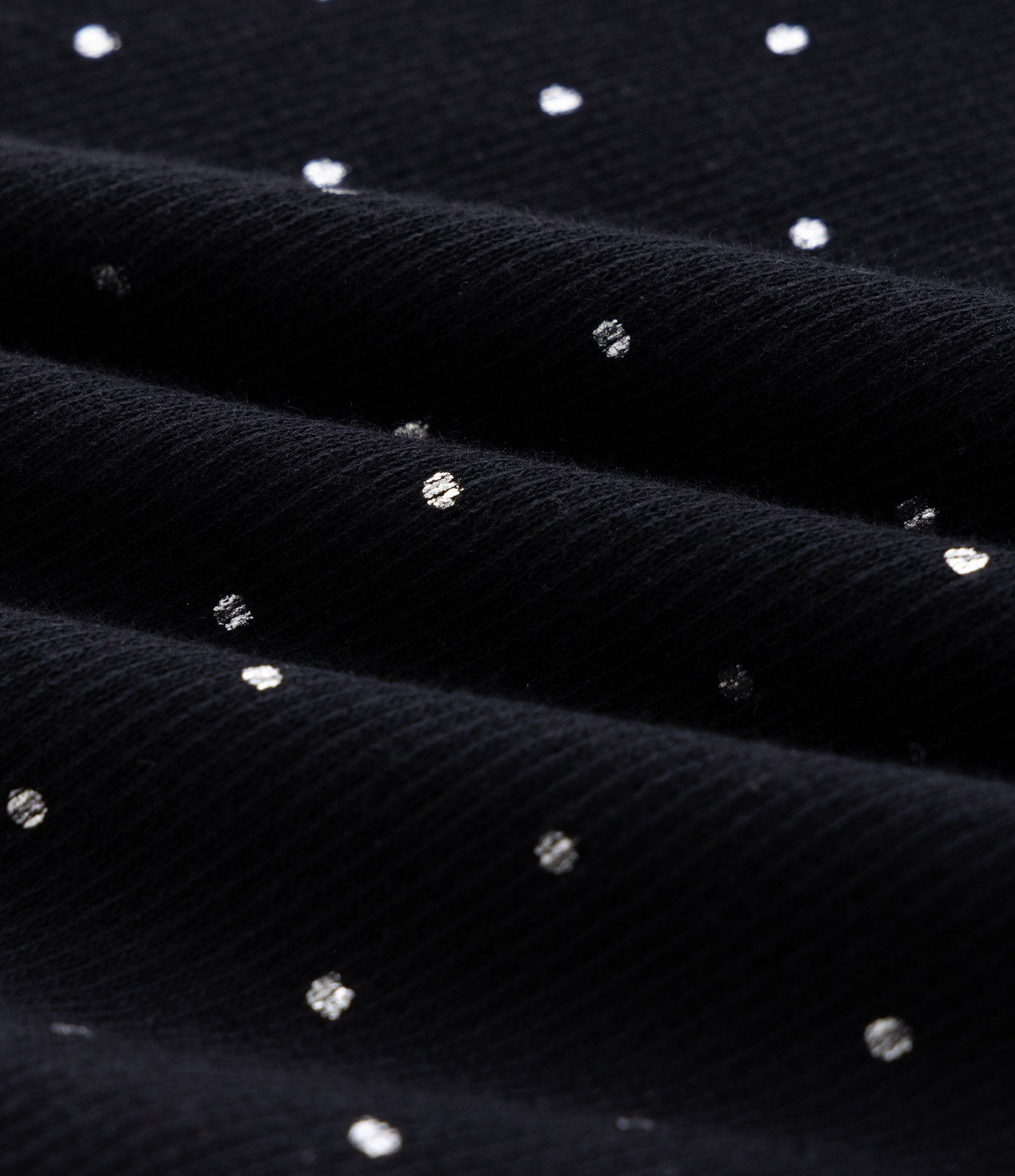 Blusa Slim Infantil em Ribana com Brilho em Poá – Tam 1 a 6 Anos Preto 3