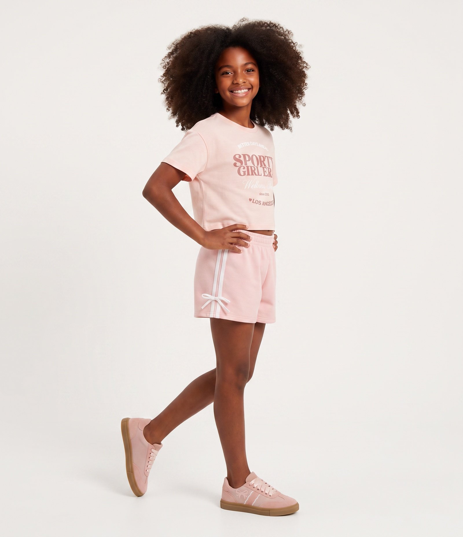 Camiseta Boxy em Algodão com Estampa Sporty Girl Era - Tam 5 a 16 Anos Rosa 2