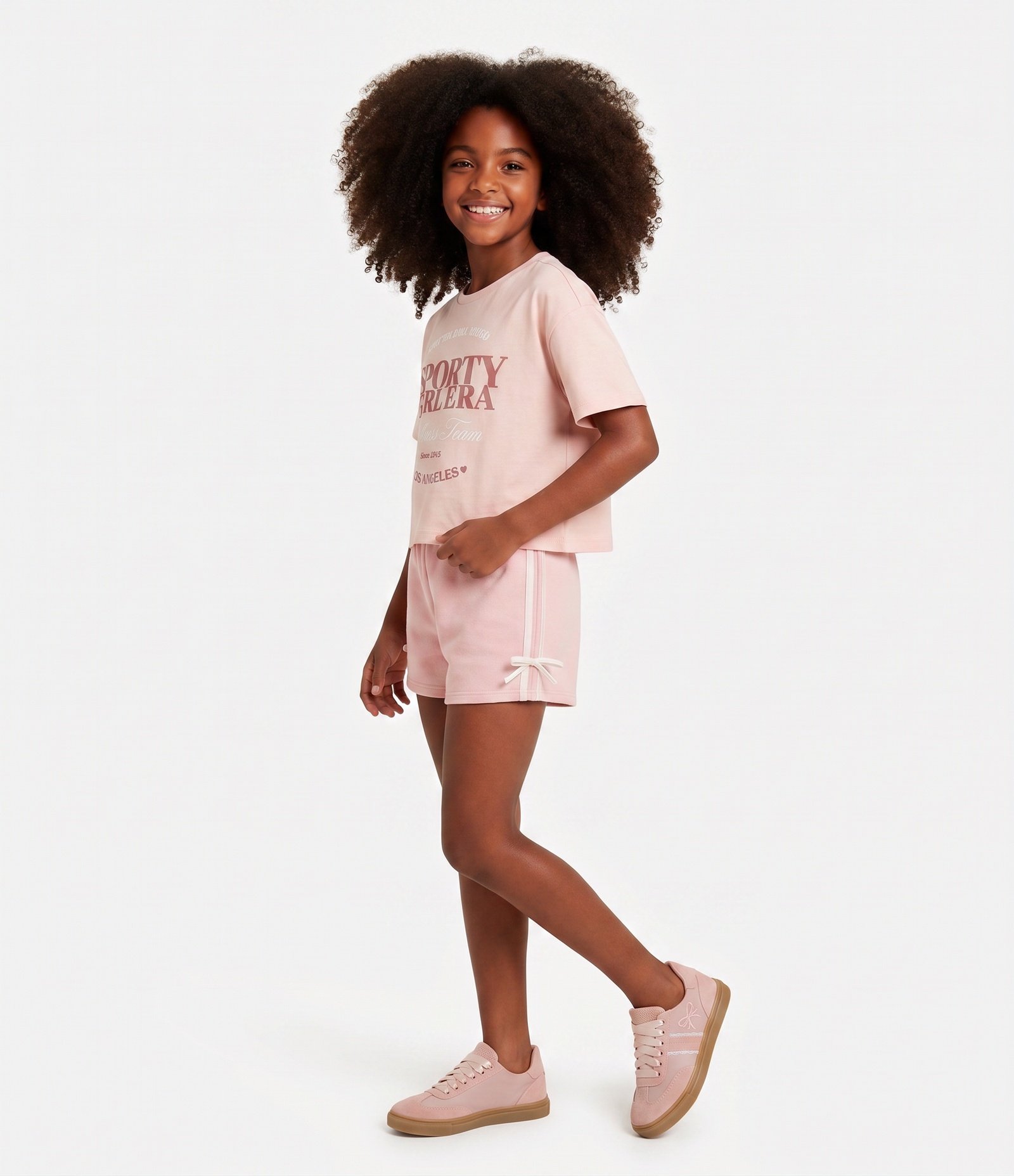 Camiseta Boxy em Algodão com Estampa Sporty Girl Era - Tam 5 a 16 Anos Rosa 3