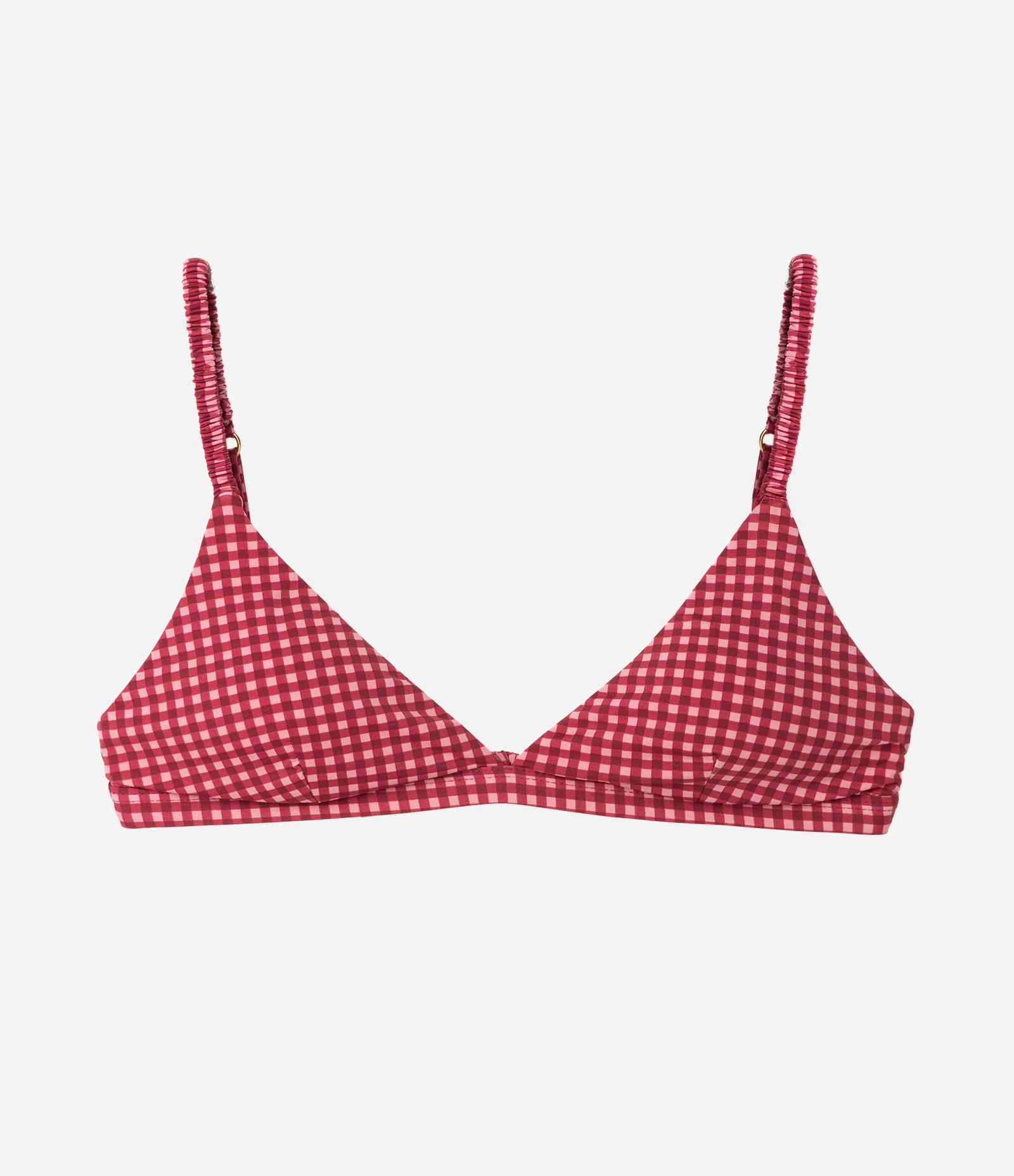 Biquíni Top Triângulo Fix com Estampa Xadrez Vichy Vermelho 5