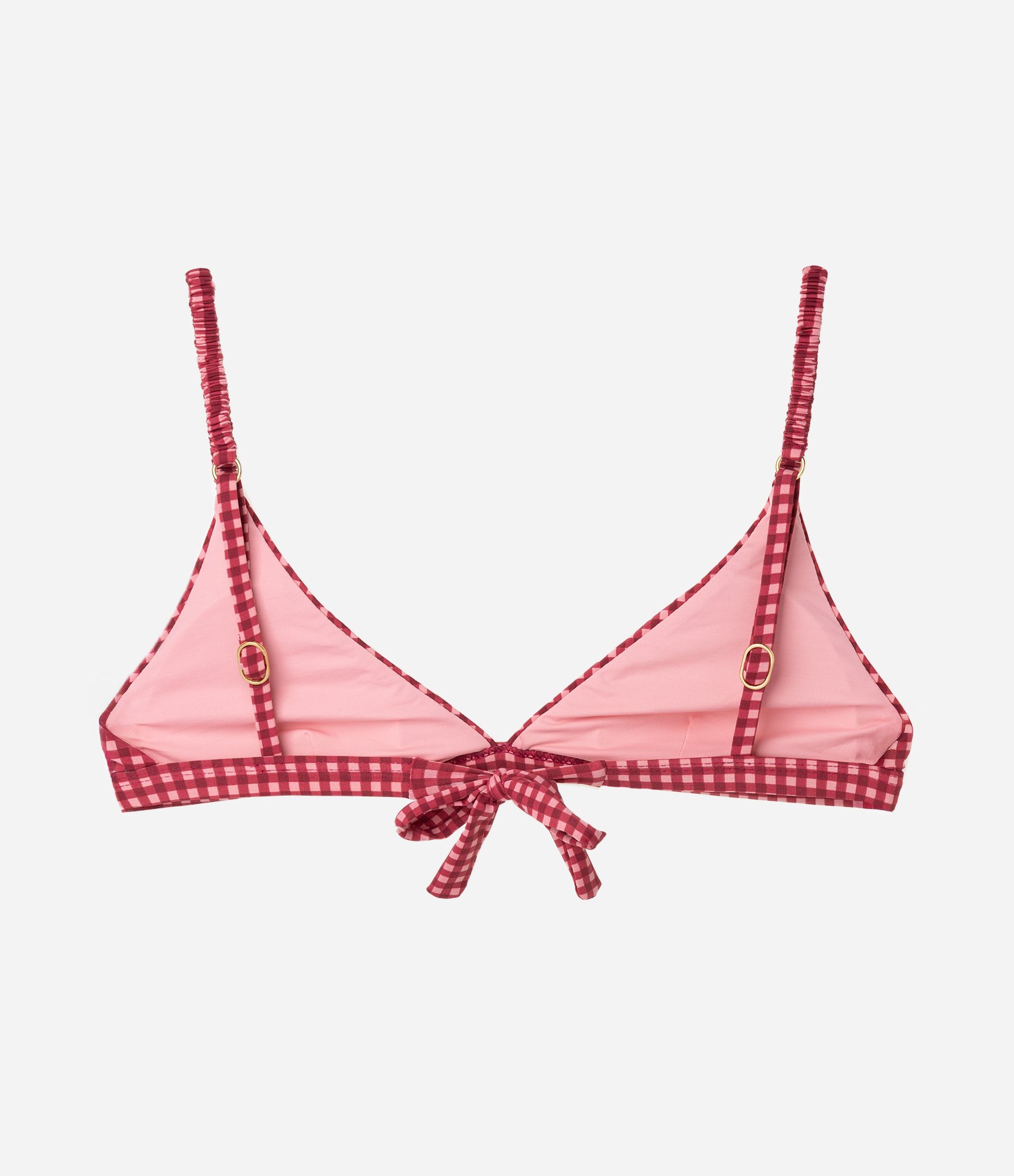 Biquíni Top Triângulo Fix com Estampa Xadrez Vichy Vermelho 6