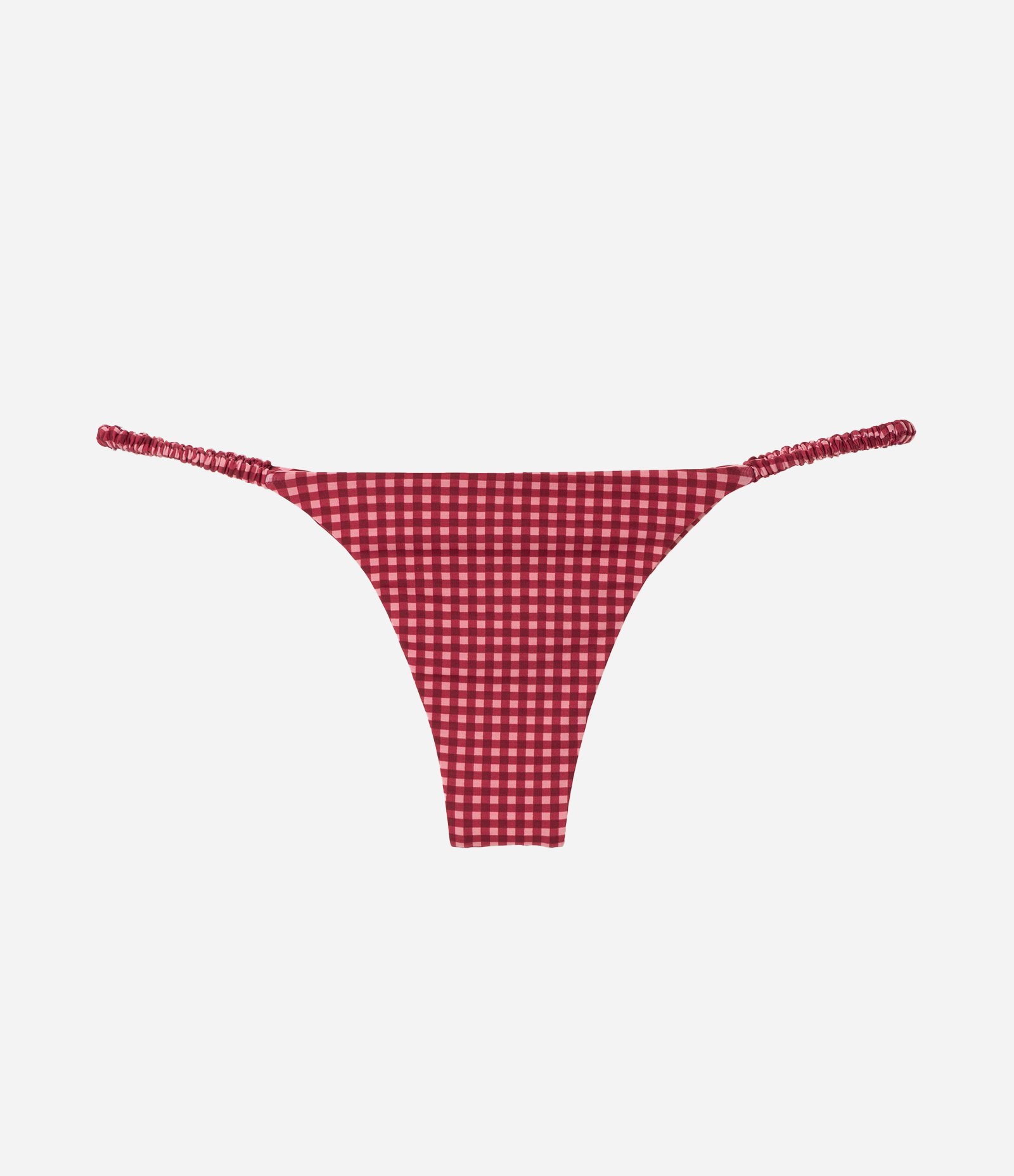 Biquíni Calcinha String com Estampa Xadrez Vichy Vermelho 5
