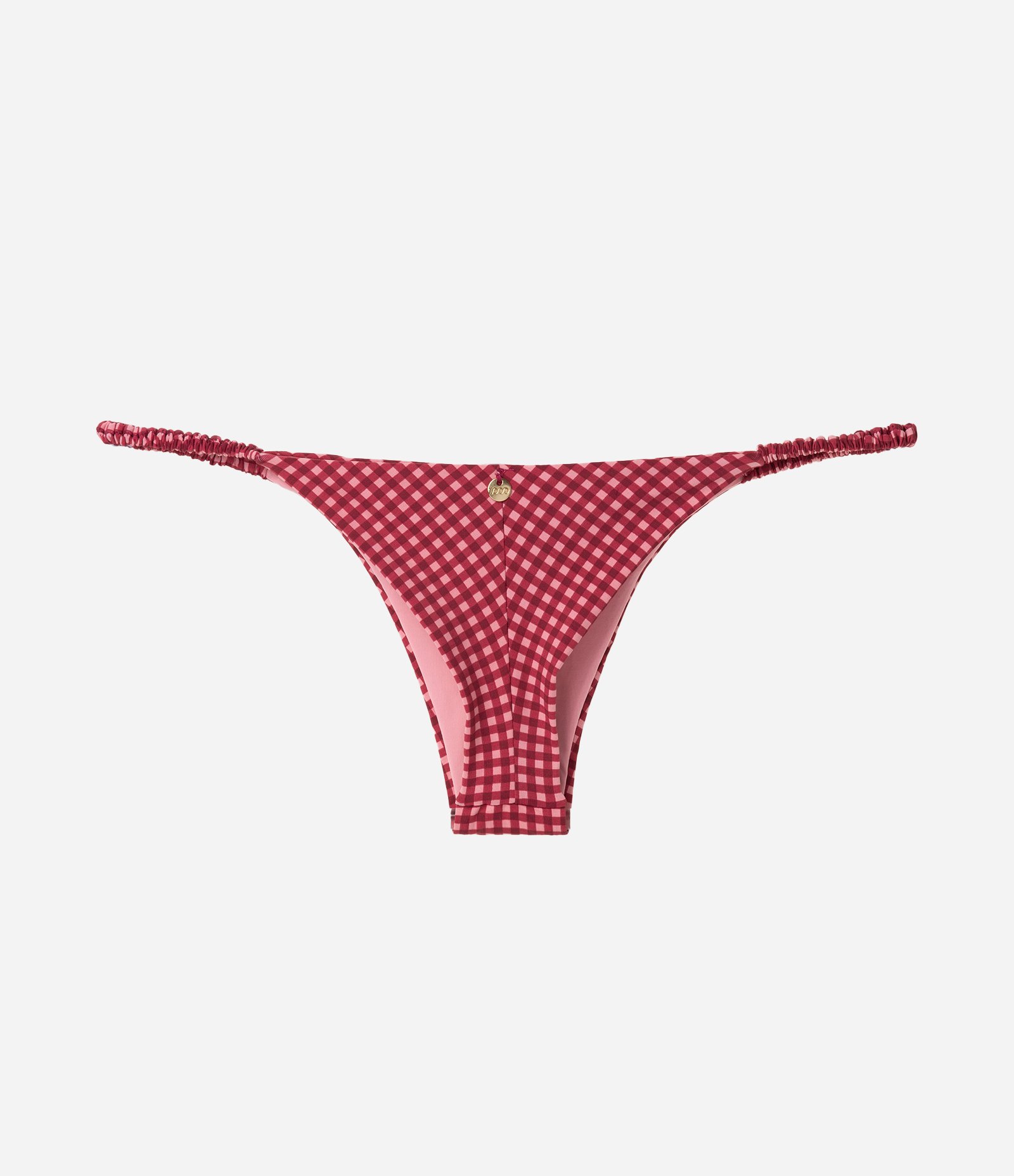 Biquíni Calcinha String com Estampa Xadrez Vichy Vermelho 6