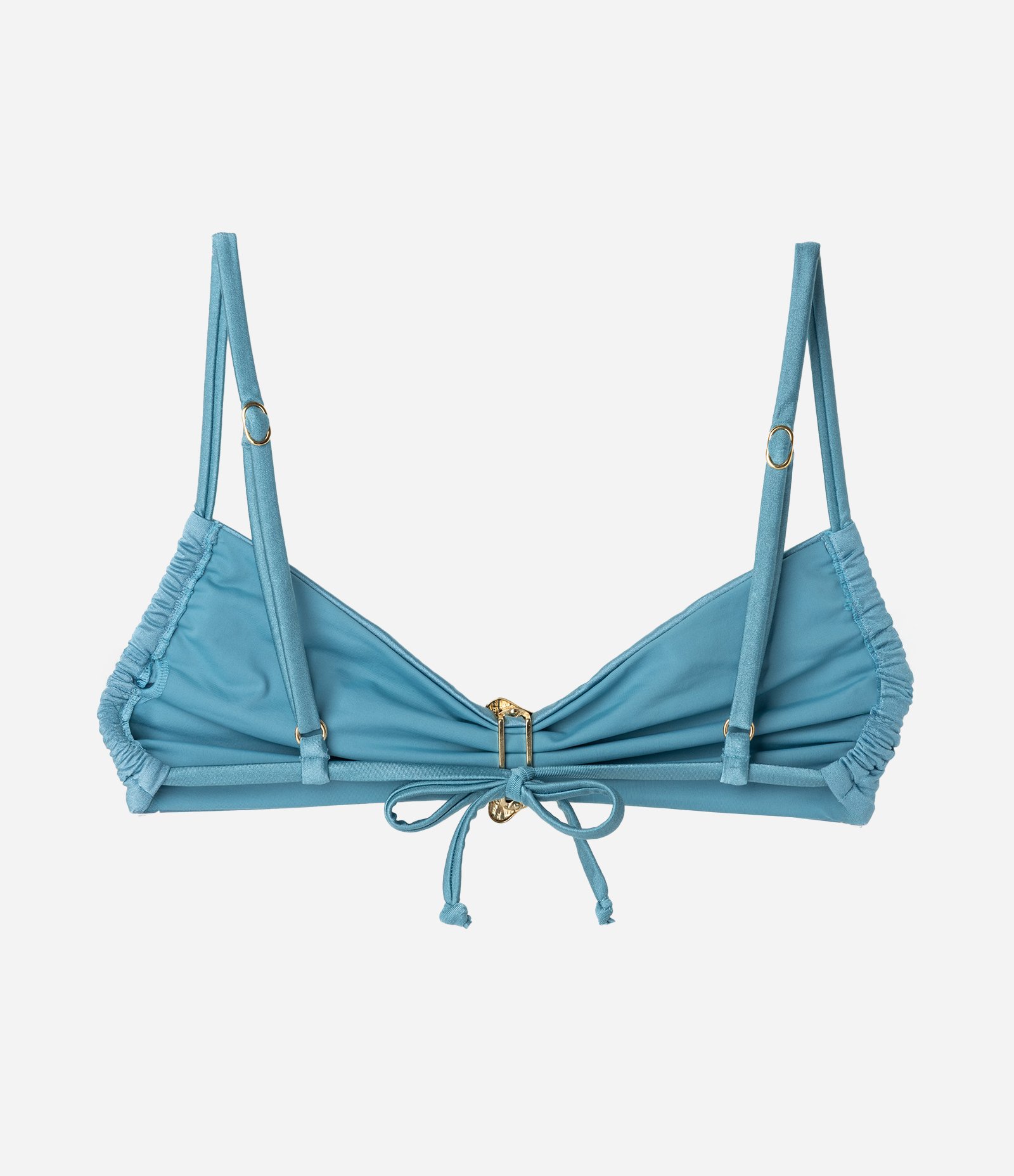 Biquíni Top Bandeau com Aviamento Metálico Central Azul 6