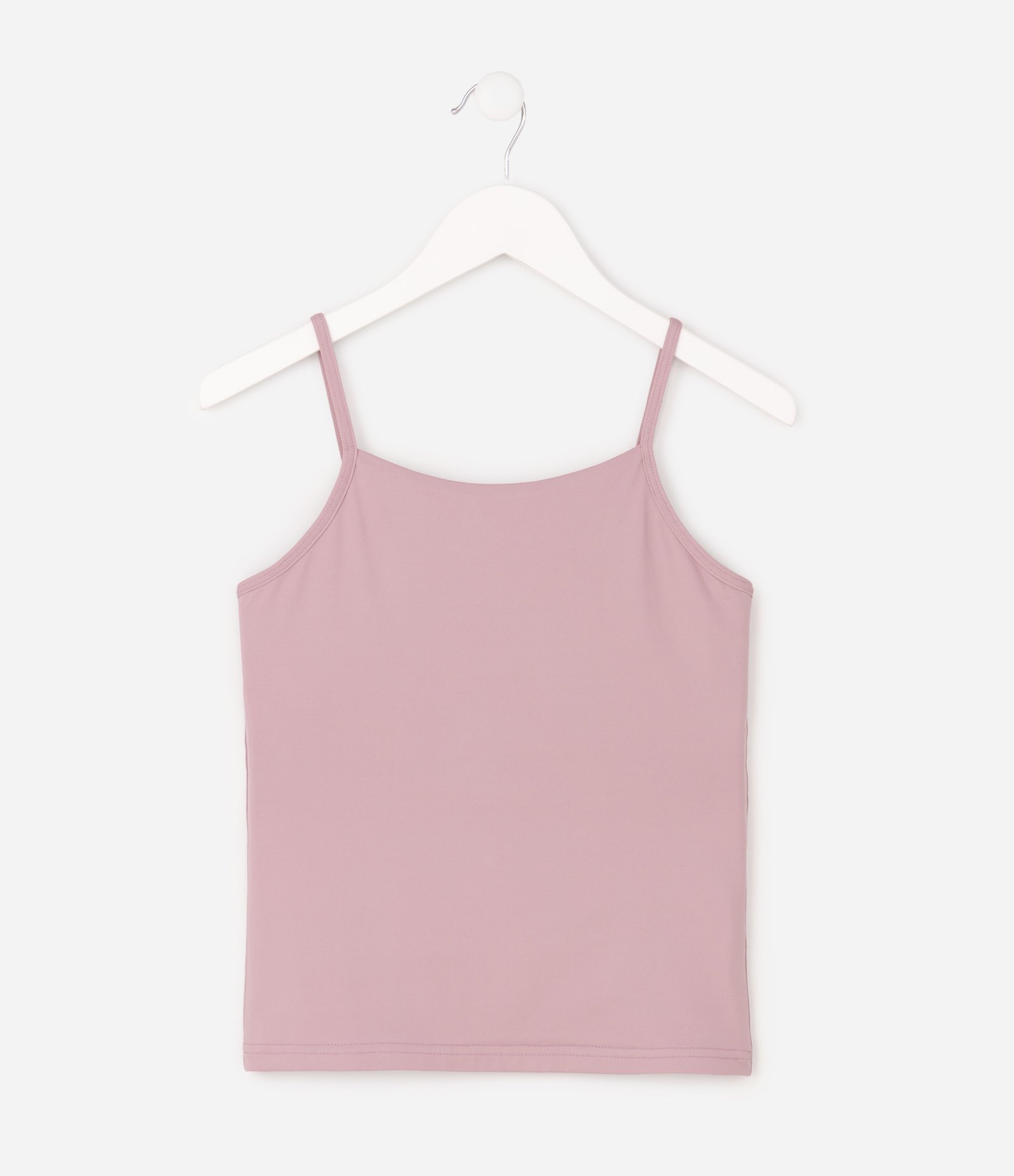 Blusa Slim em Poliamida com Alça Fina - Tam 5 a 16 Anos Rosa 3