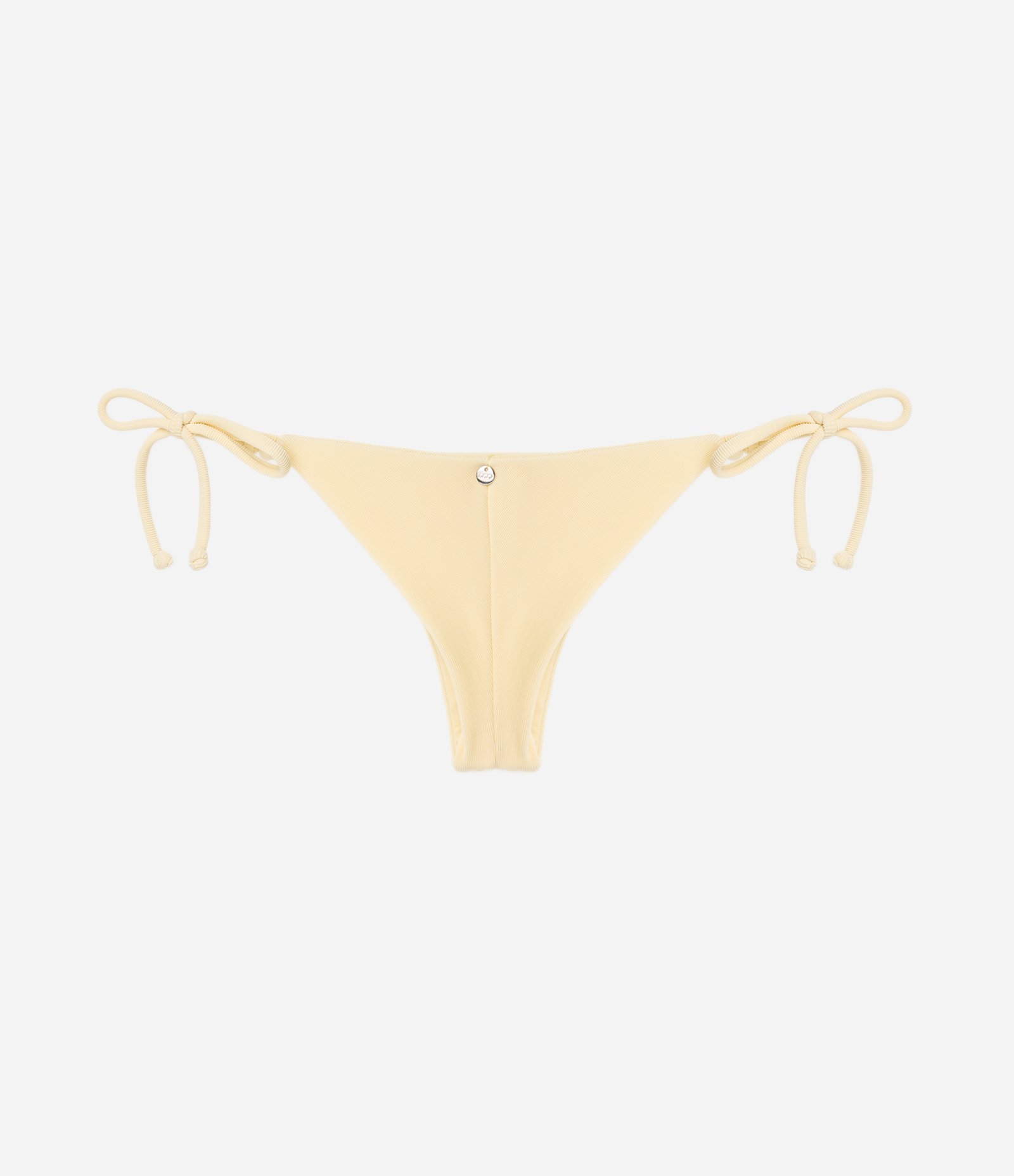 Biquíni Bottom Lacinho com Textura Canelada e Aviamento de Conchas Amarelo 2