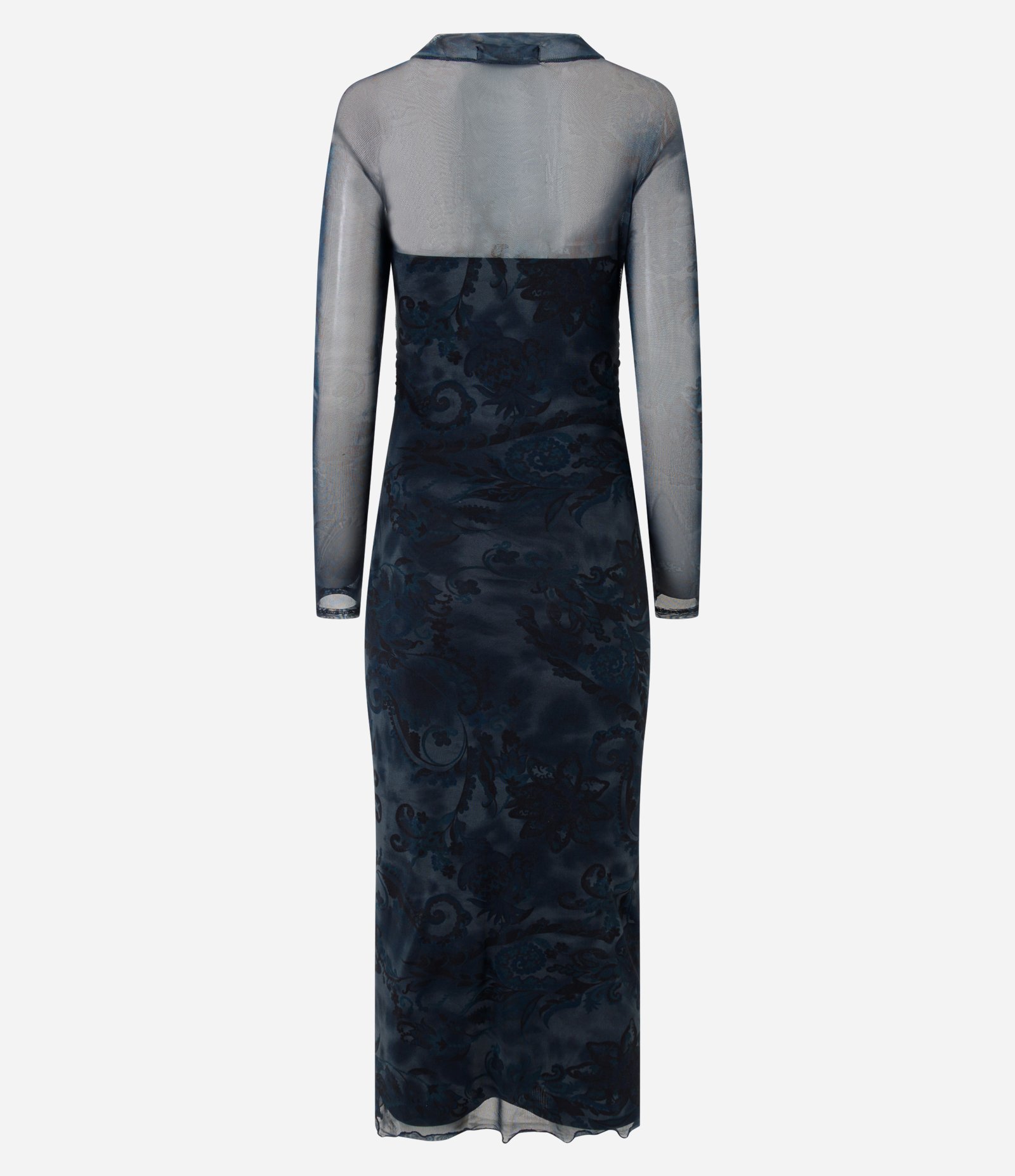 Vestido Midi em Tule com Estampa Floral Azul Escuro 6