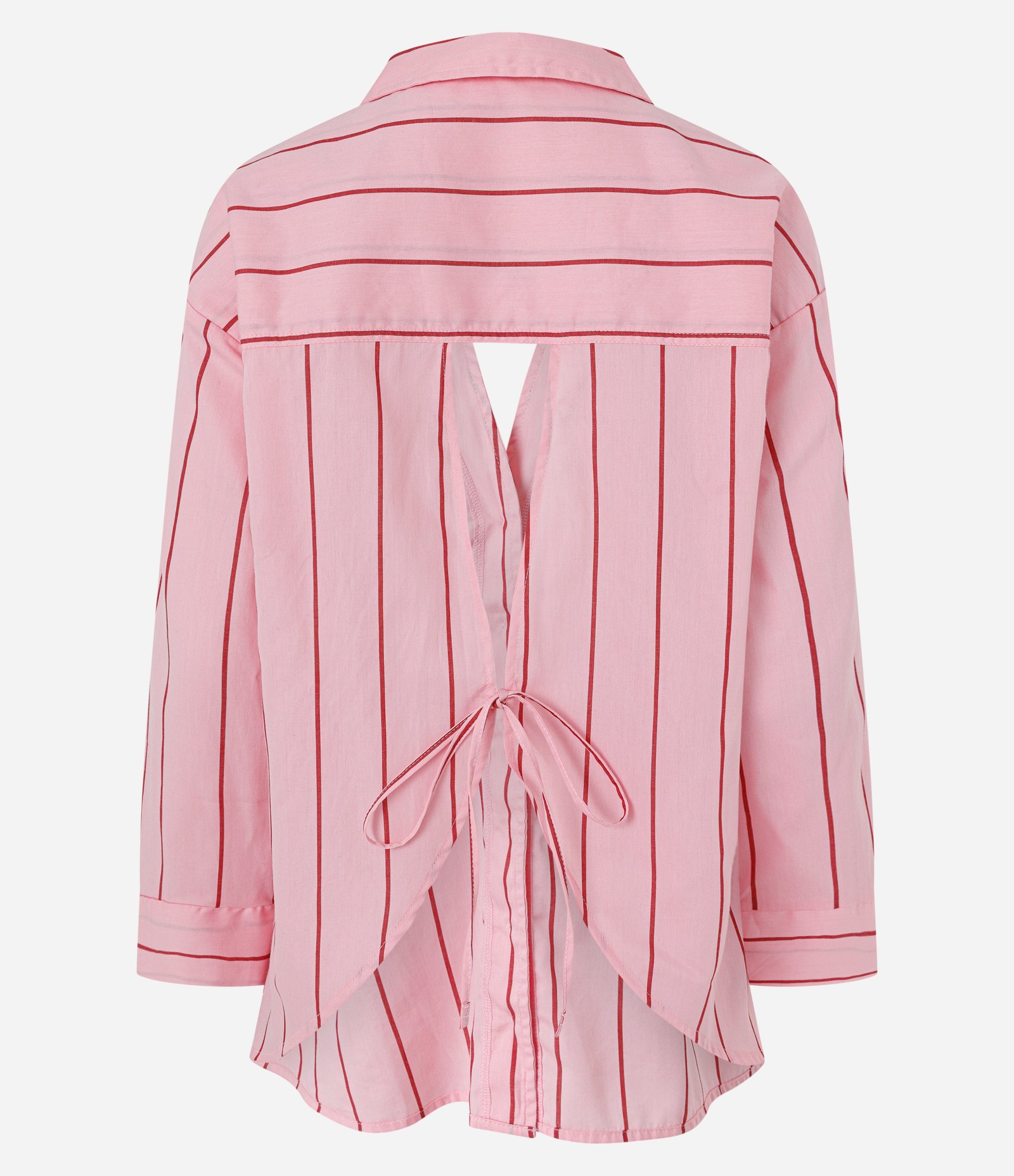 Saída de Praia Camisa com Manga Longa e Estampa Listrada Rosa 6