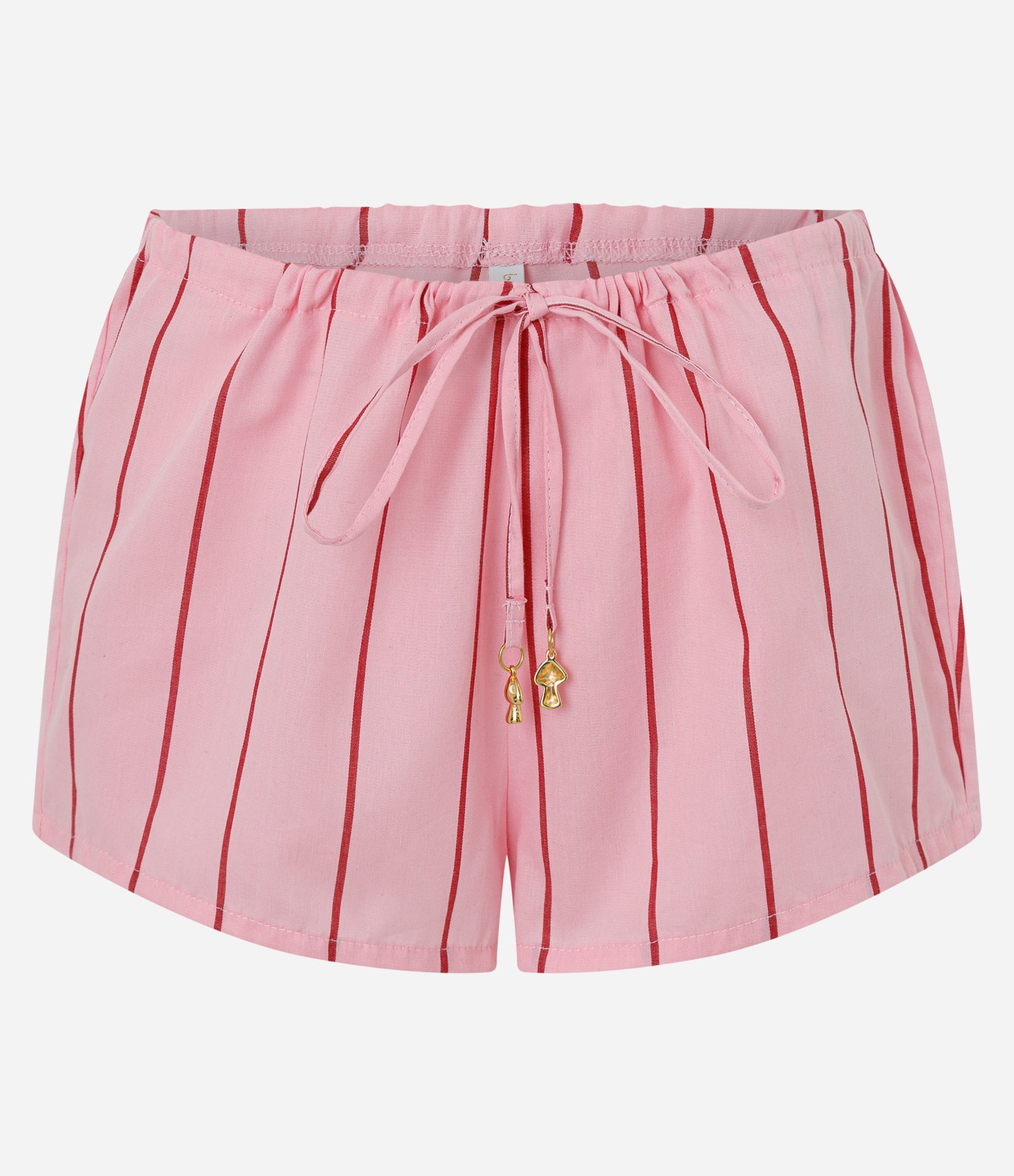 Saída de Praia Short com Listras Fio Tinto Rosa 5